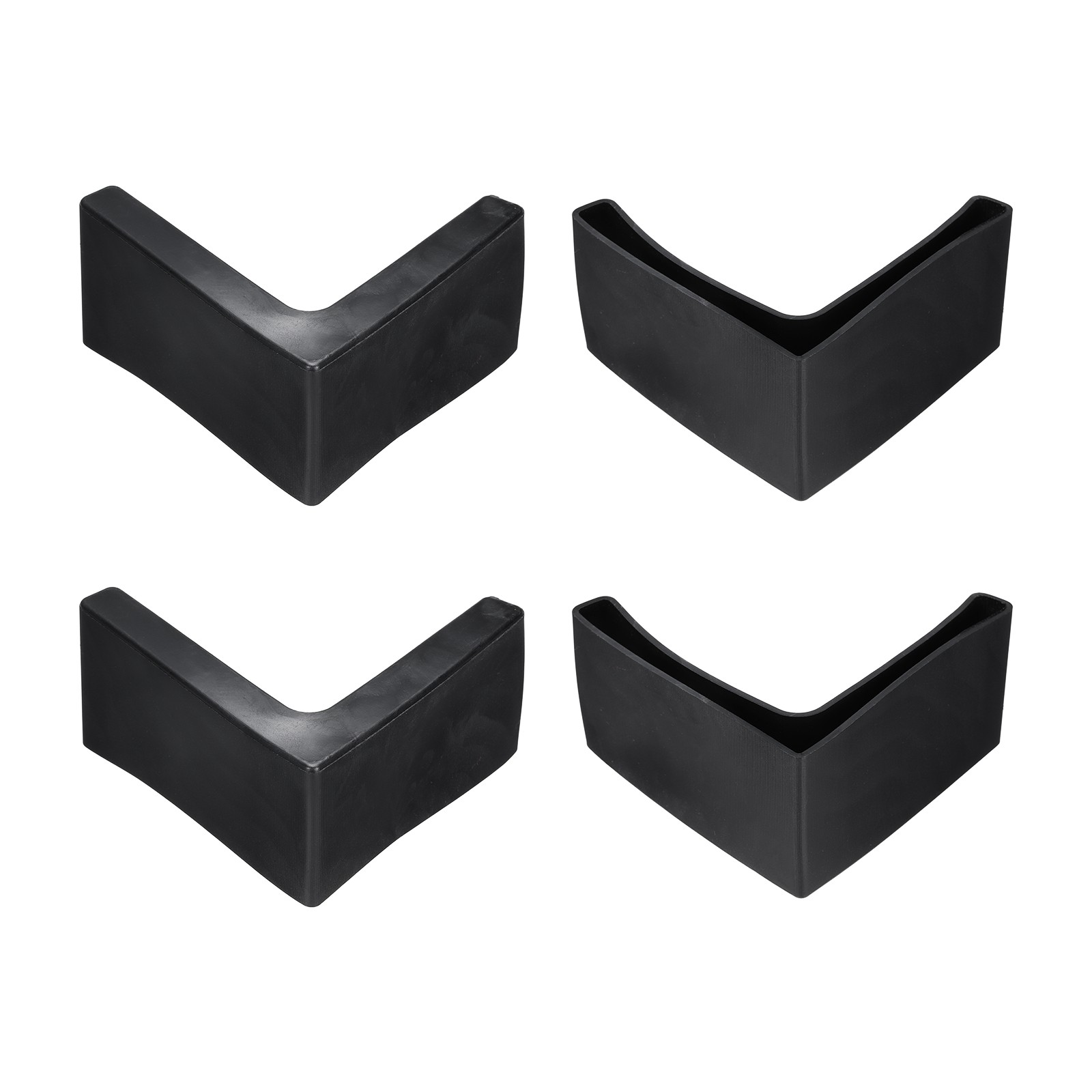 4Pcs 3-1/8" Bed Frame End Cap, Angle Iron Foot Pad Leg Protector, Black