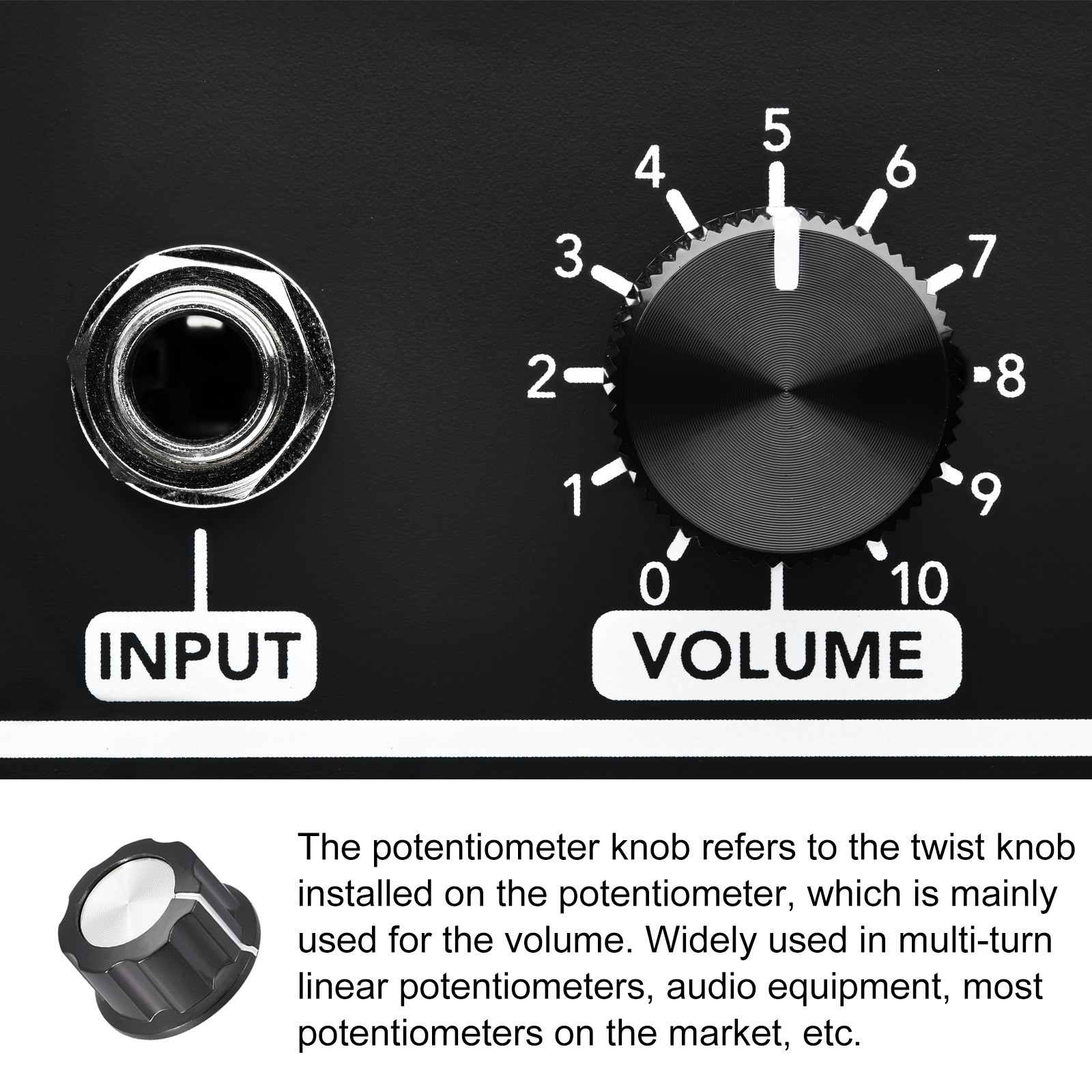 Potentiometer Control Knob Insert Shaft Switch Knobs 6mm/Black