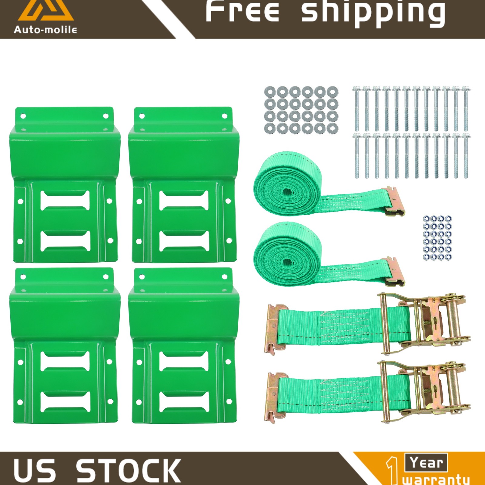 High Quality Secure Cargo Durable E Track Wheel Chock Tie Down Kit Heavy Duty