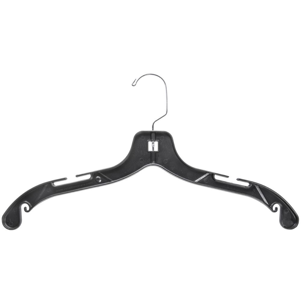 Clothes Hangers, 17" Black Heavy Duty case of 100