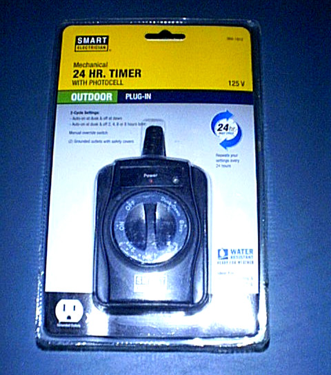 SMART 24 Hr Timer with Photocell Outdoor Plug-in Seasonal & Landscape Lights NEW