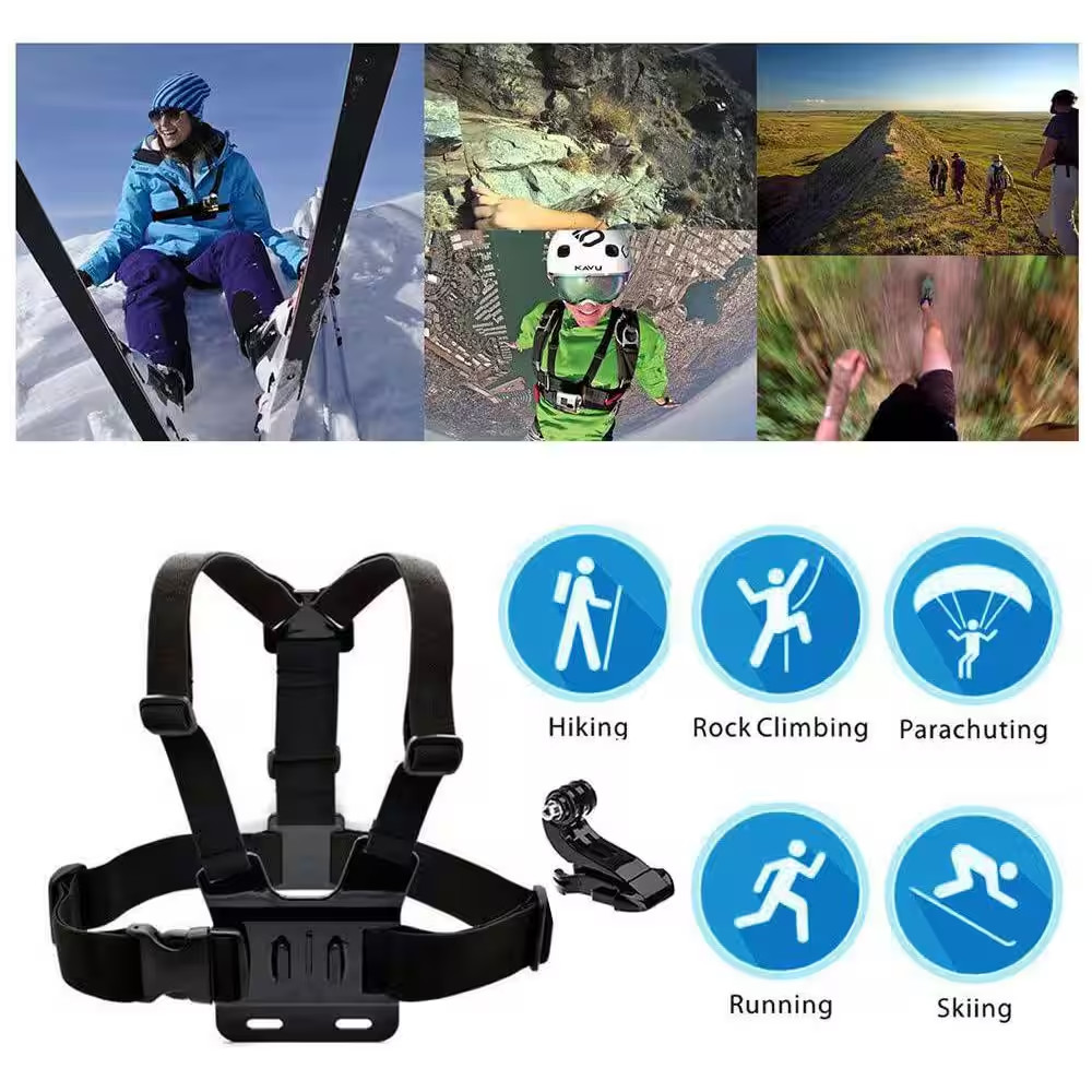 Adjustable Chest Strap with J-Hook for Action Cams