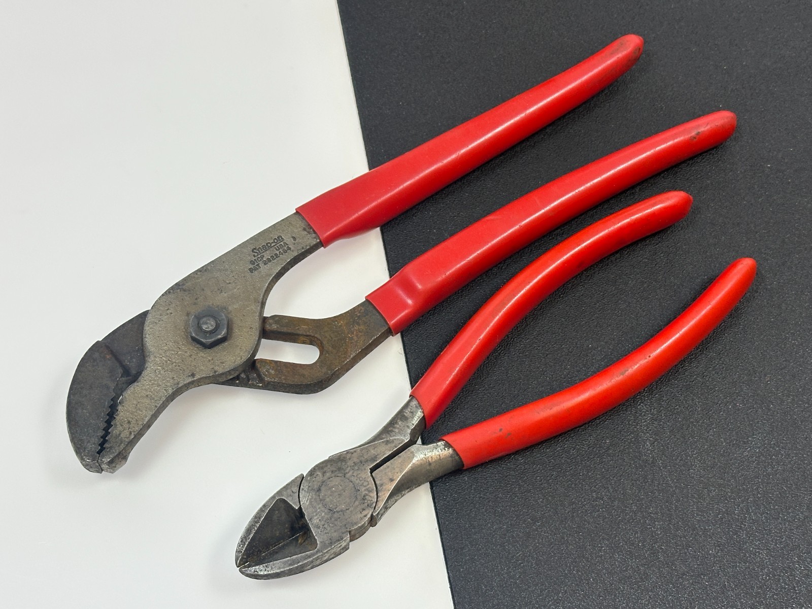 🇺🇸 Snap-On Tools USA 2pc Pliers Set Lot 91CP Slip-Joint  87ACP Diagonal Cutter