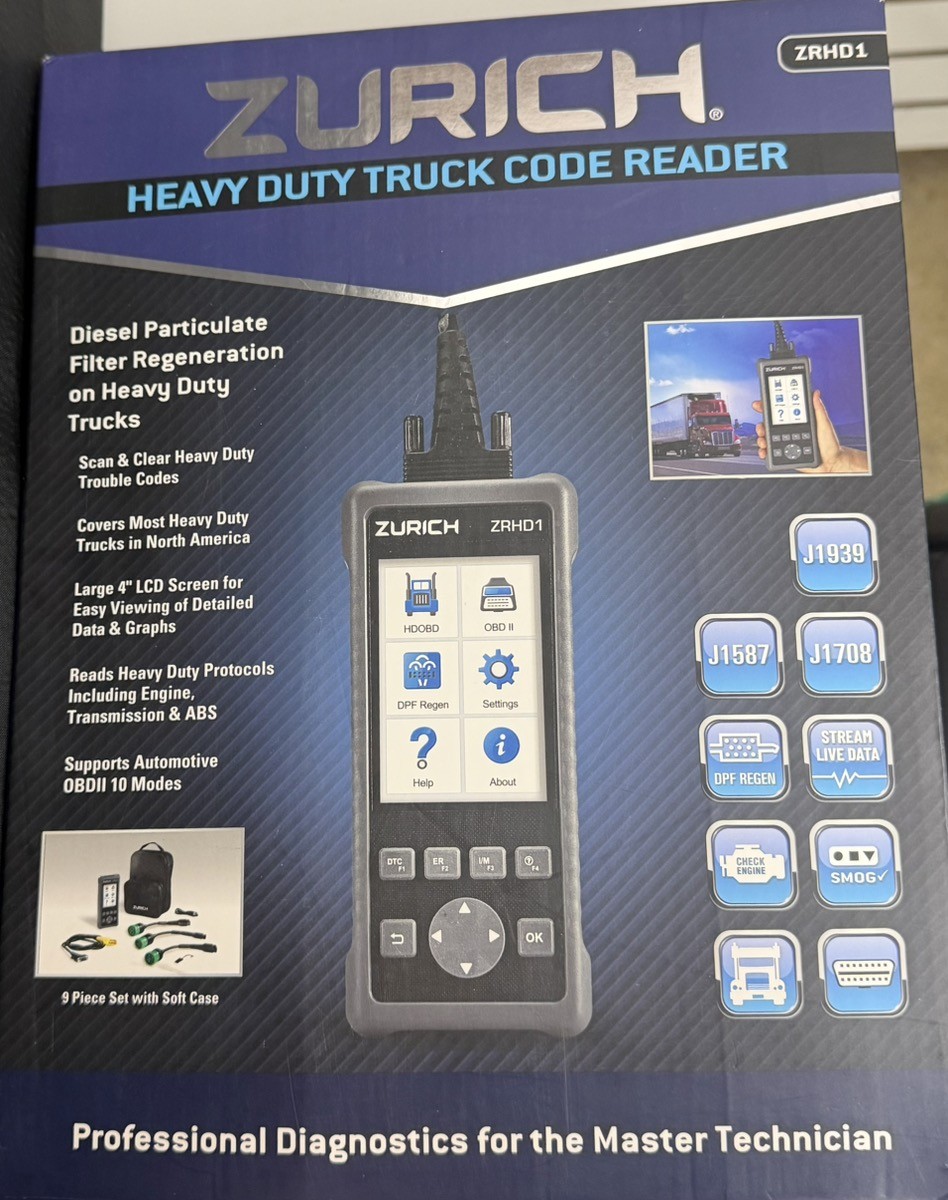 Zurich Diagnostics ZRHD1 Heavy Duty Truck Code Reader with DPF Regen (MAC002502)