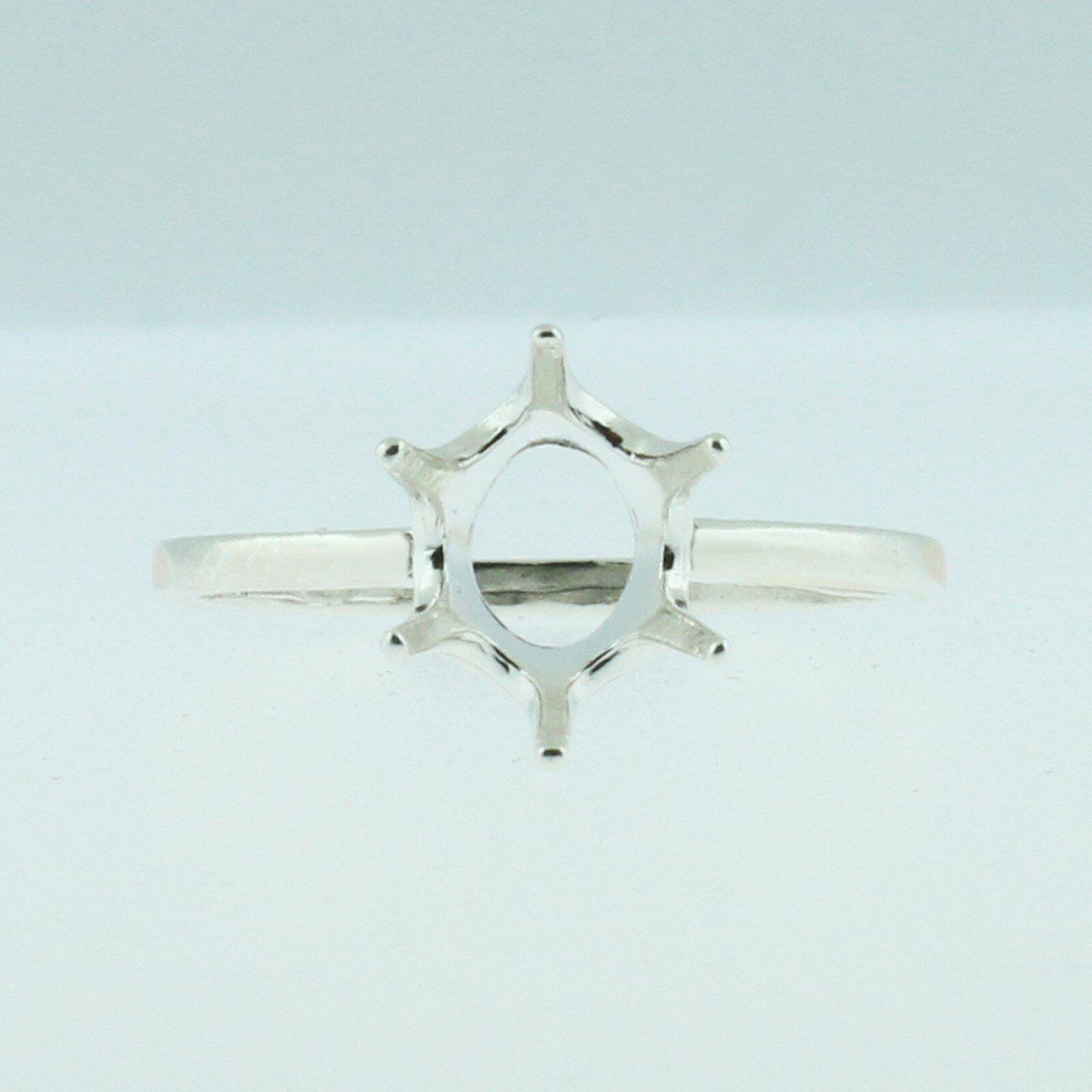 PRE-NOTCHED 10X8 OVAL SOLITAIRE RING .925 STERLING SILVER CR299SS