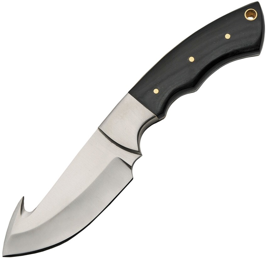 Rite Edge Fixed Knife 3.25" Stainless Full Tang Blade Black Buffalo Horn Handle