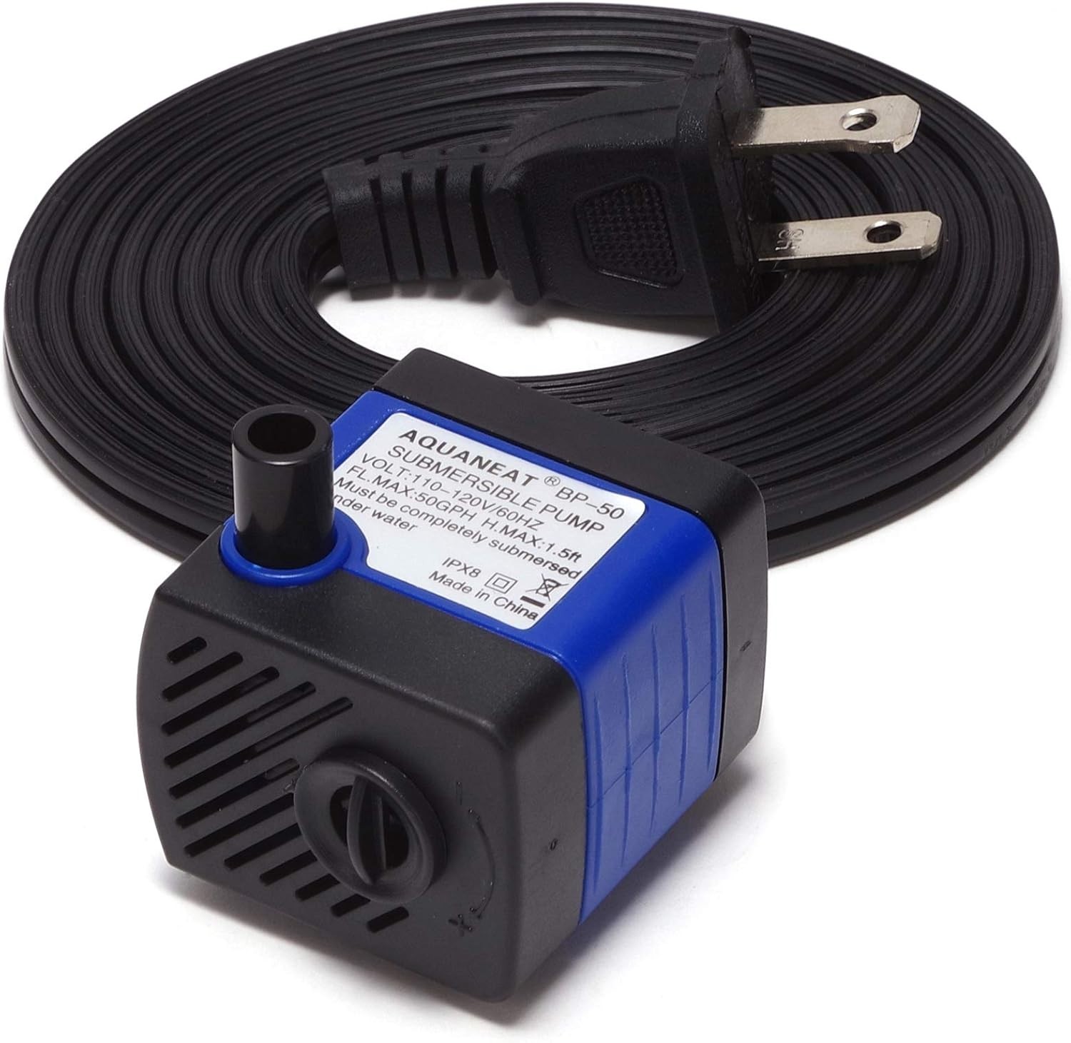 Compact 50GPH Submersible Pump with Adjustable Flow for Aquariums & Hydroponics