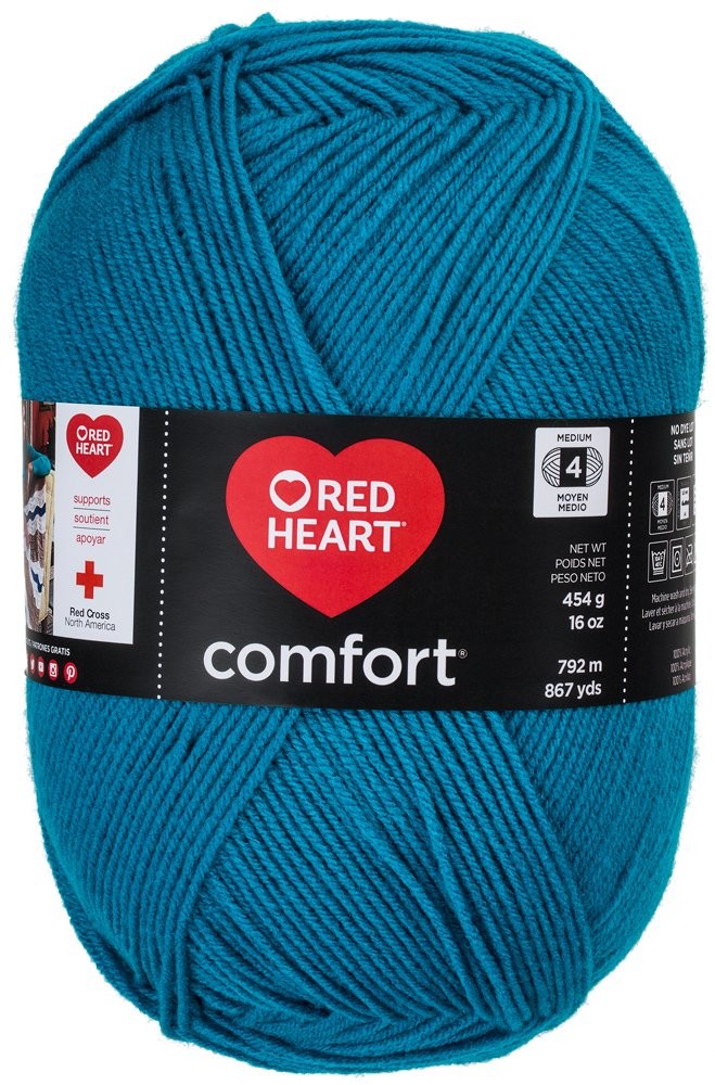 Red Heart Comfort Yarn Peacock 100 Acrylic Worsted 16oz 867yds Machine Washable