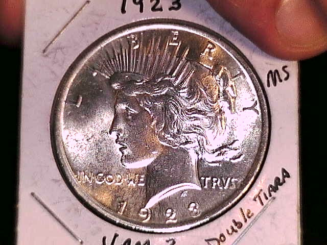 1923 High grade VAM2 Double Tiara Silver Peace Dollar