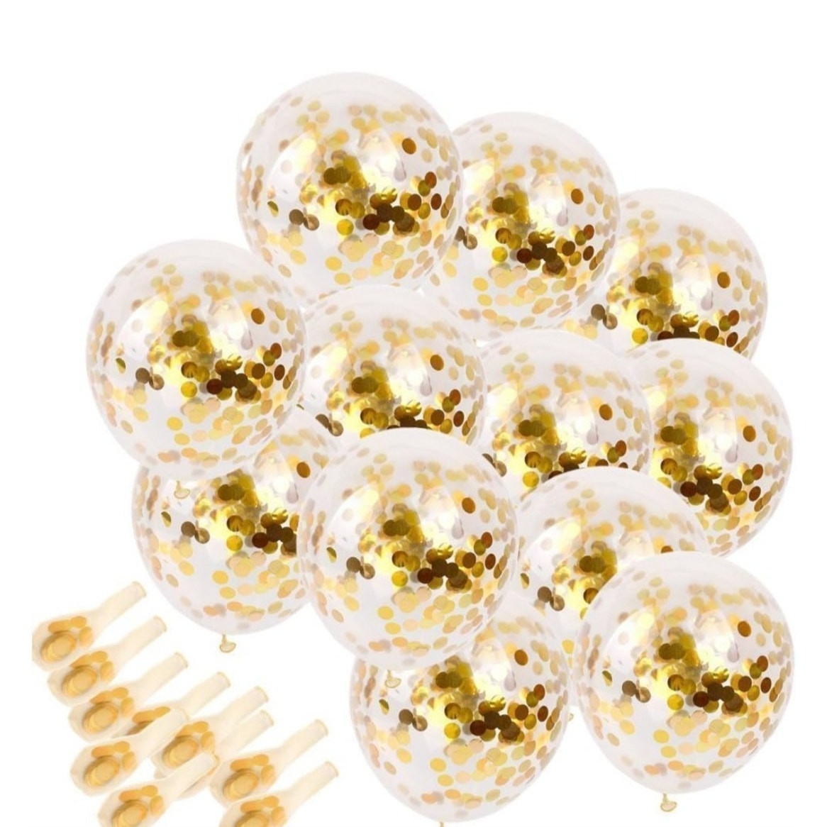 Gold Confetti Balloons - 24-Pack Latex Party Balloons for Celebrations