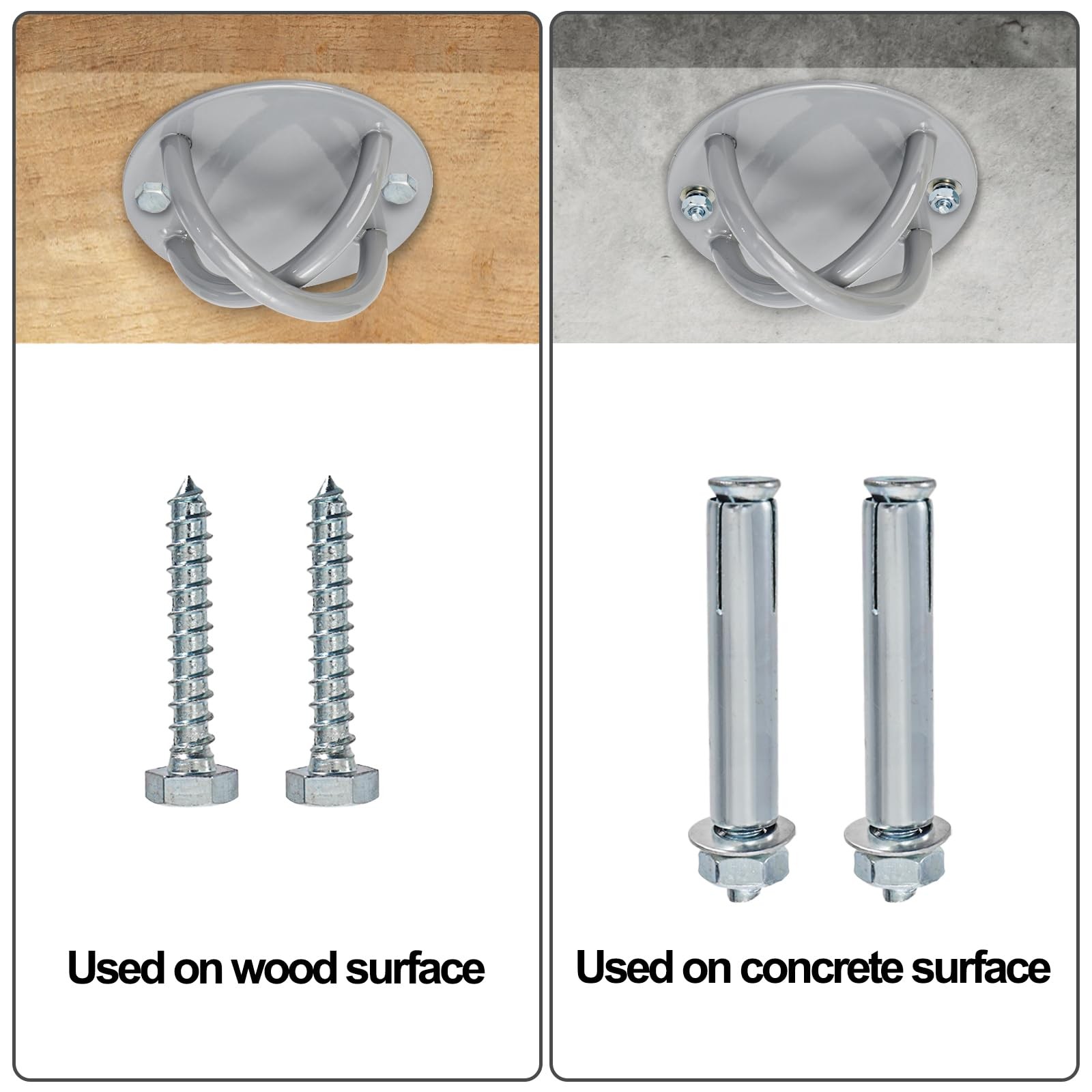 Faswin Wall Mount Bracket for Suspension Straps, Ceiling Anchor X Silver