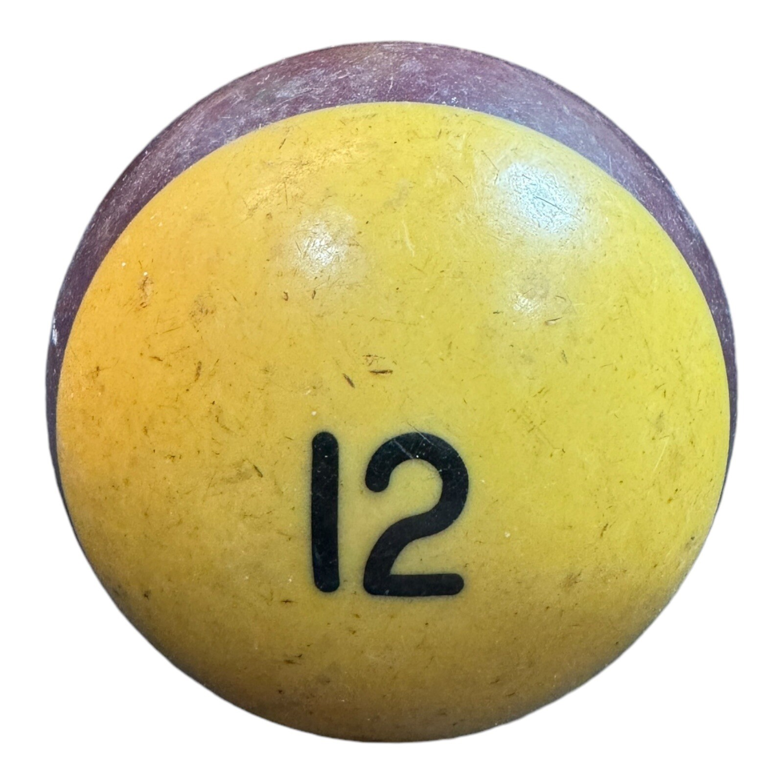 VTG BAKELITE Billiard Pool Ball - Striped Purple #12 - 2 1/4" Diameter