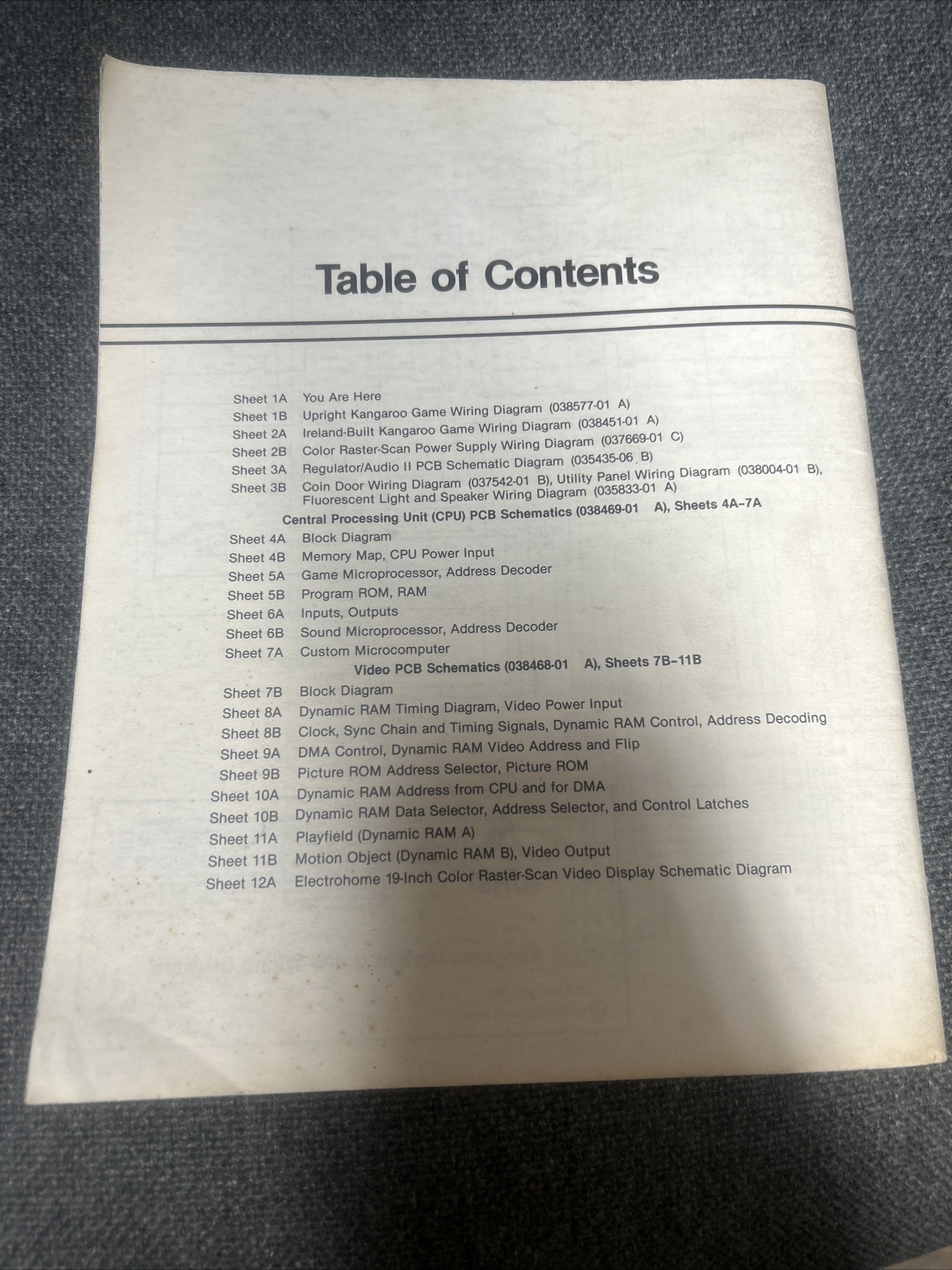 Atari KANGAROO Schematic Package Arcade Video Game Manual - good used original