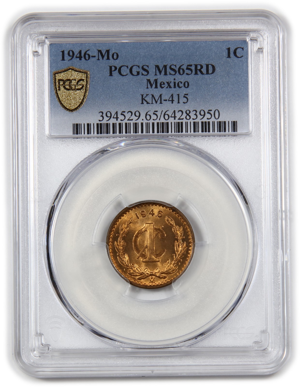 1946 Mo PCGS MS65 RD Red - Mexico 1 One Centavo 1c Coin #62522A