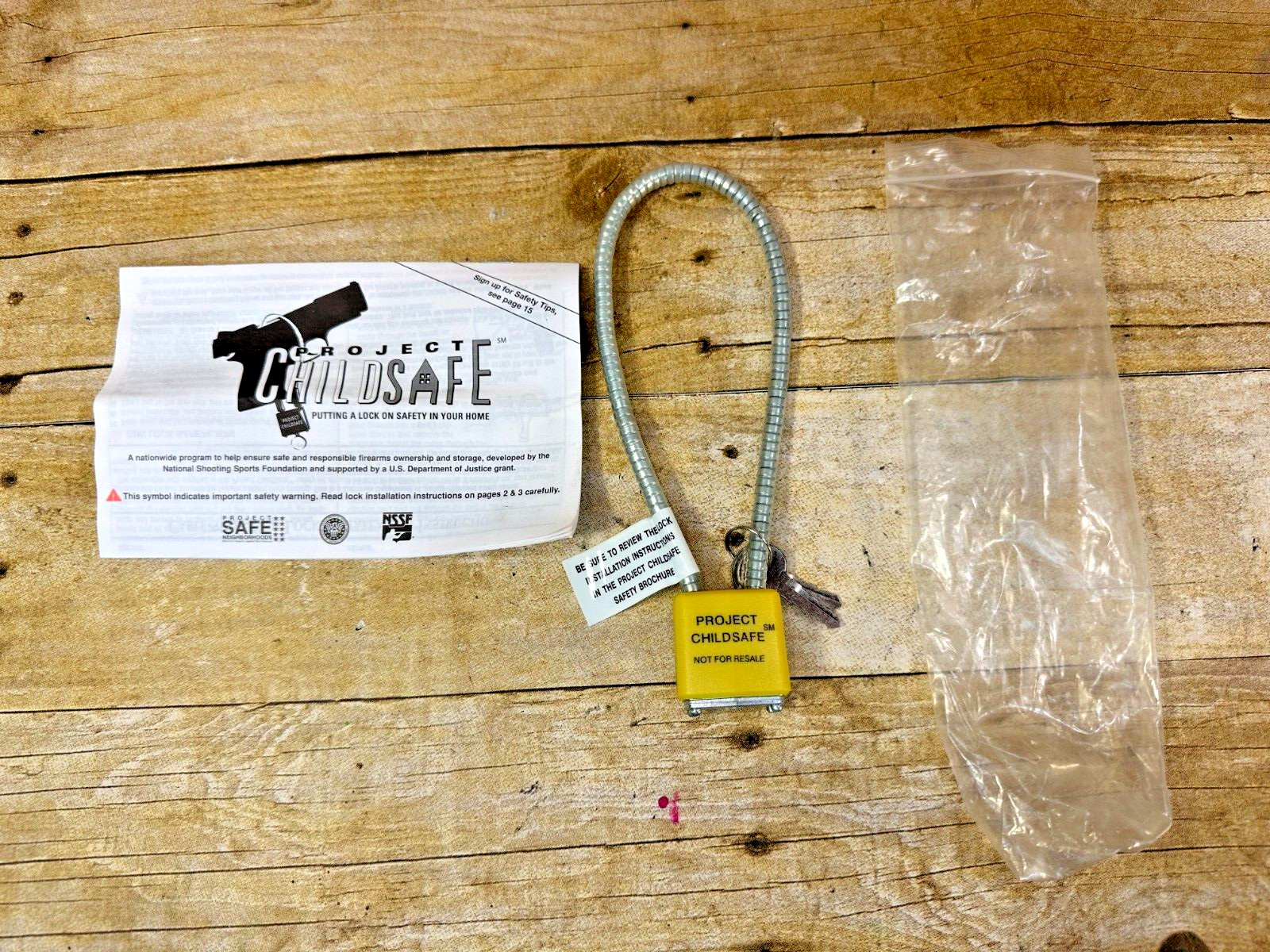 Project Child Safe Cable Gun Lock with 2 Keys & Instructions Home Safe ⭐️NEW⭐