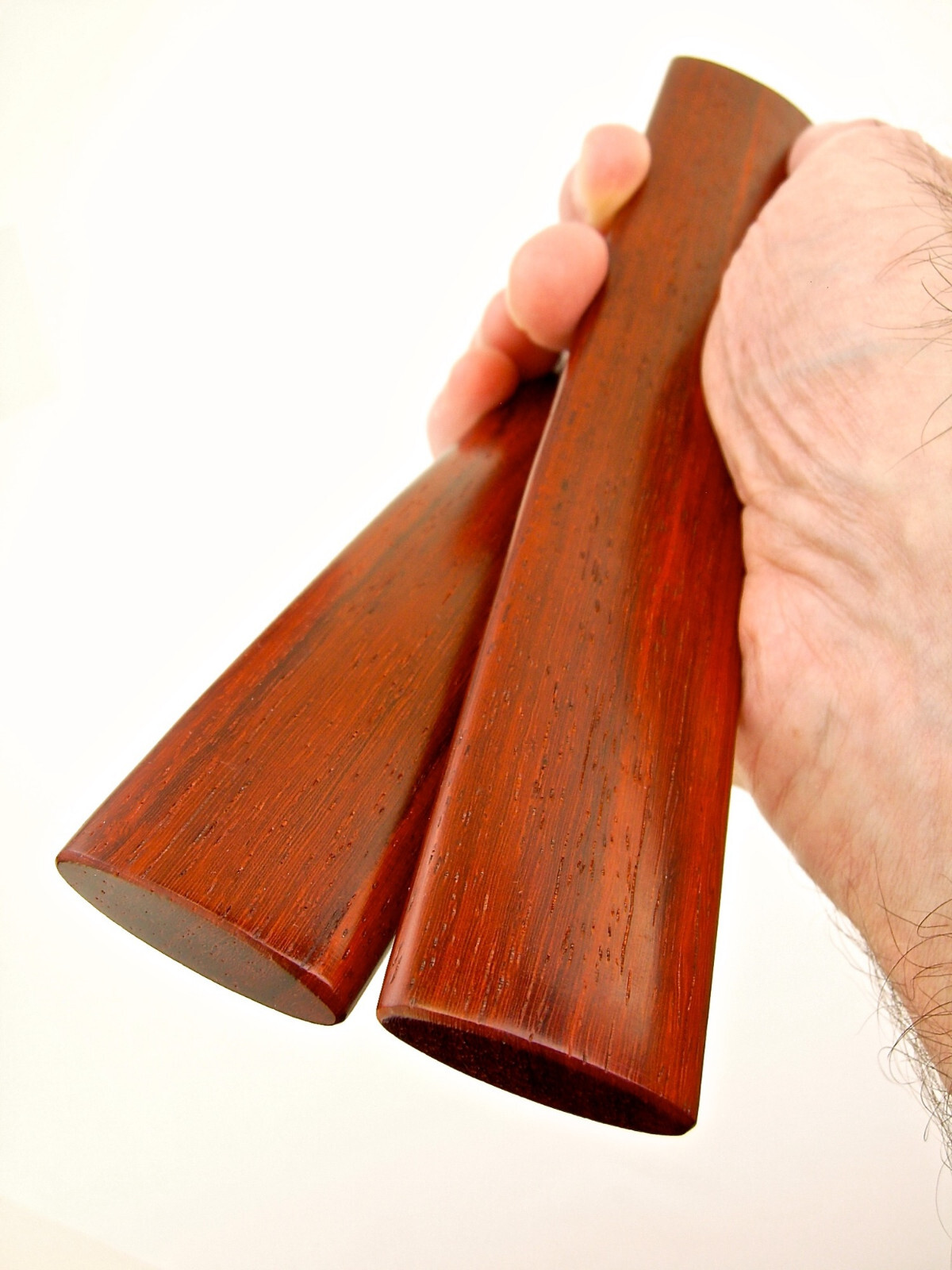 Pea Patch Minstrel-style Padauk Rhythm Bones, wide