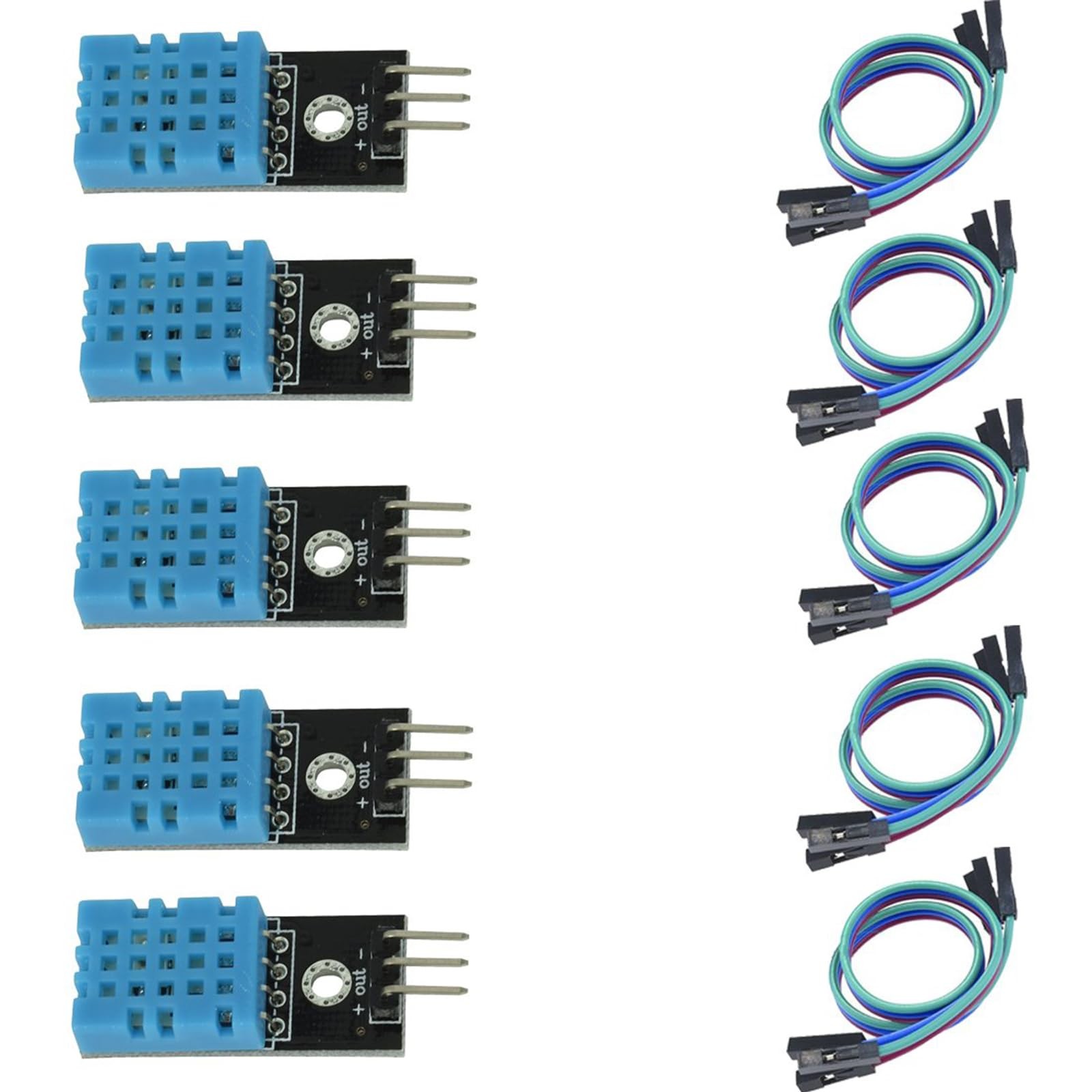5-Pack DHT11 Humidity Sensor Module, 3.3V-5.5V