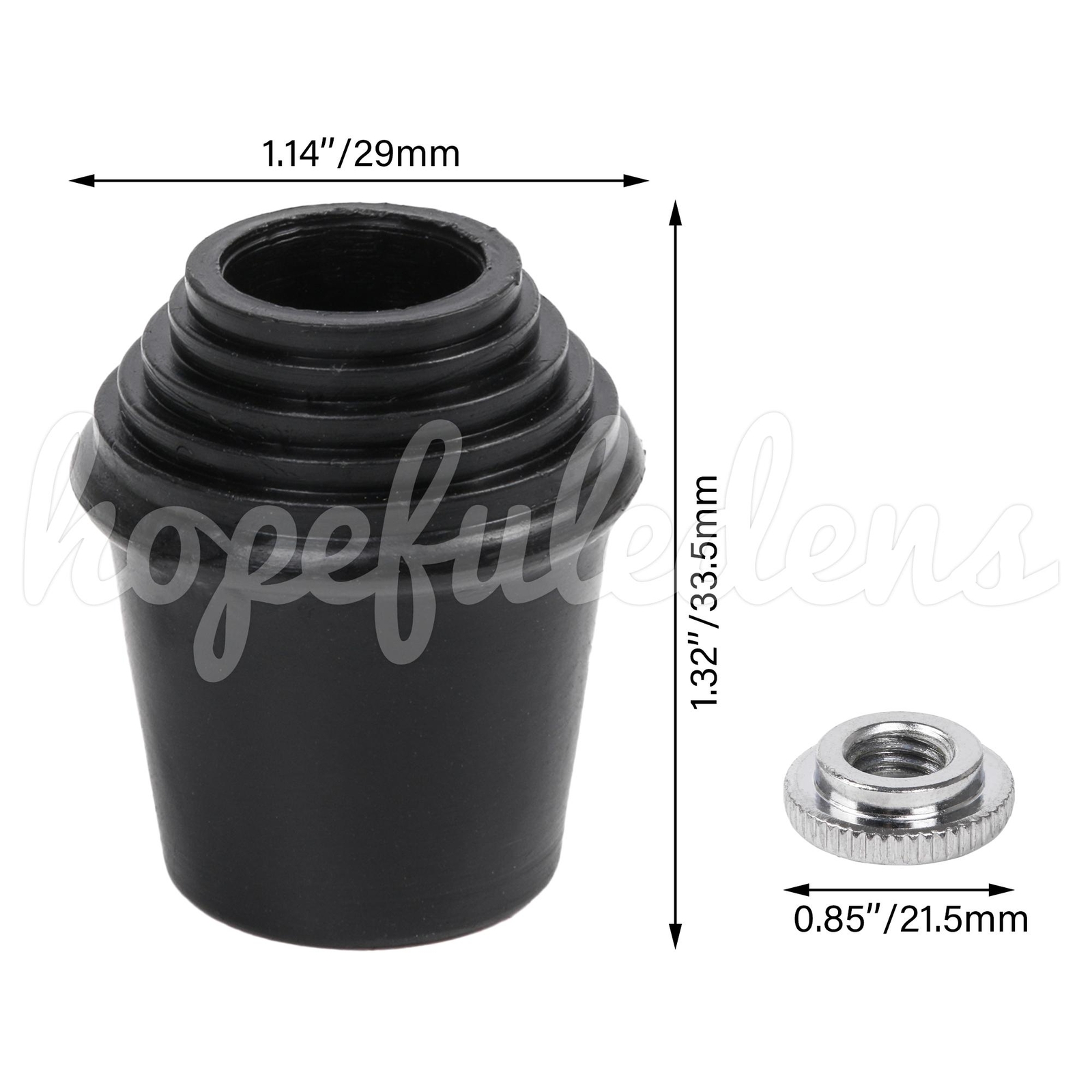 20pcs Black Rubber Bass Drum Threaded Feet Cap Replacement for Gretsch