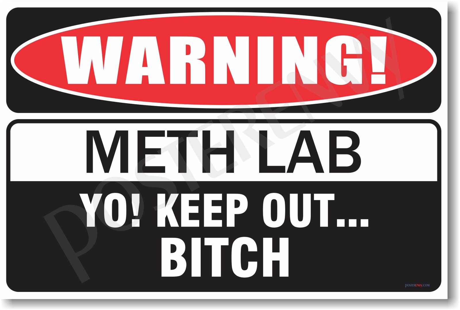 Warning Meth Lab - NEW Novelty Humor Poster (hu235)
