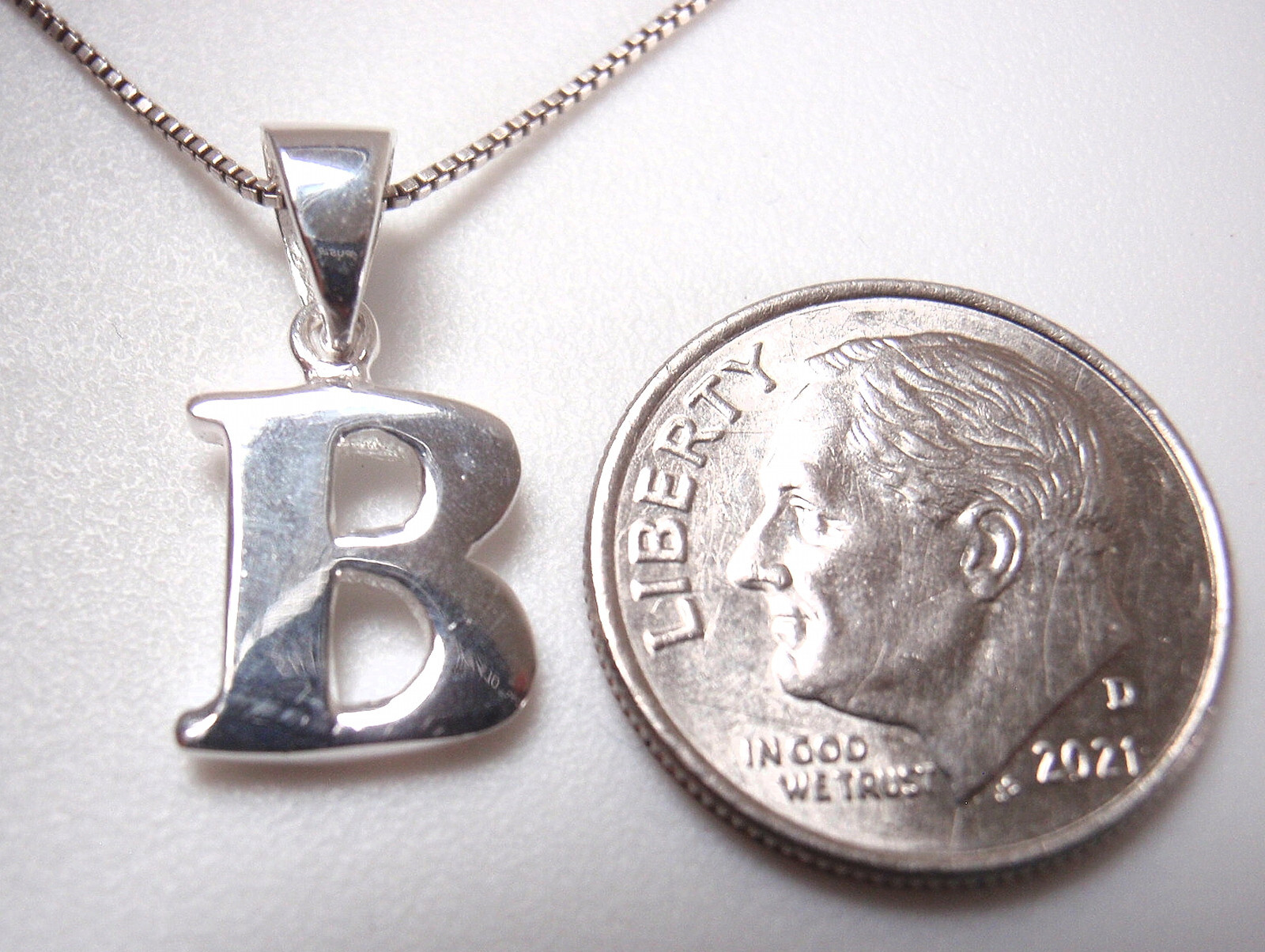 The Letter "B" 925 Sterling Silver Pendant Corona Sun Jewelry b Initial