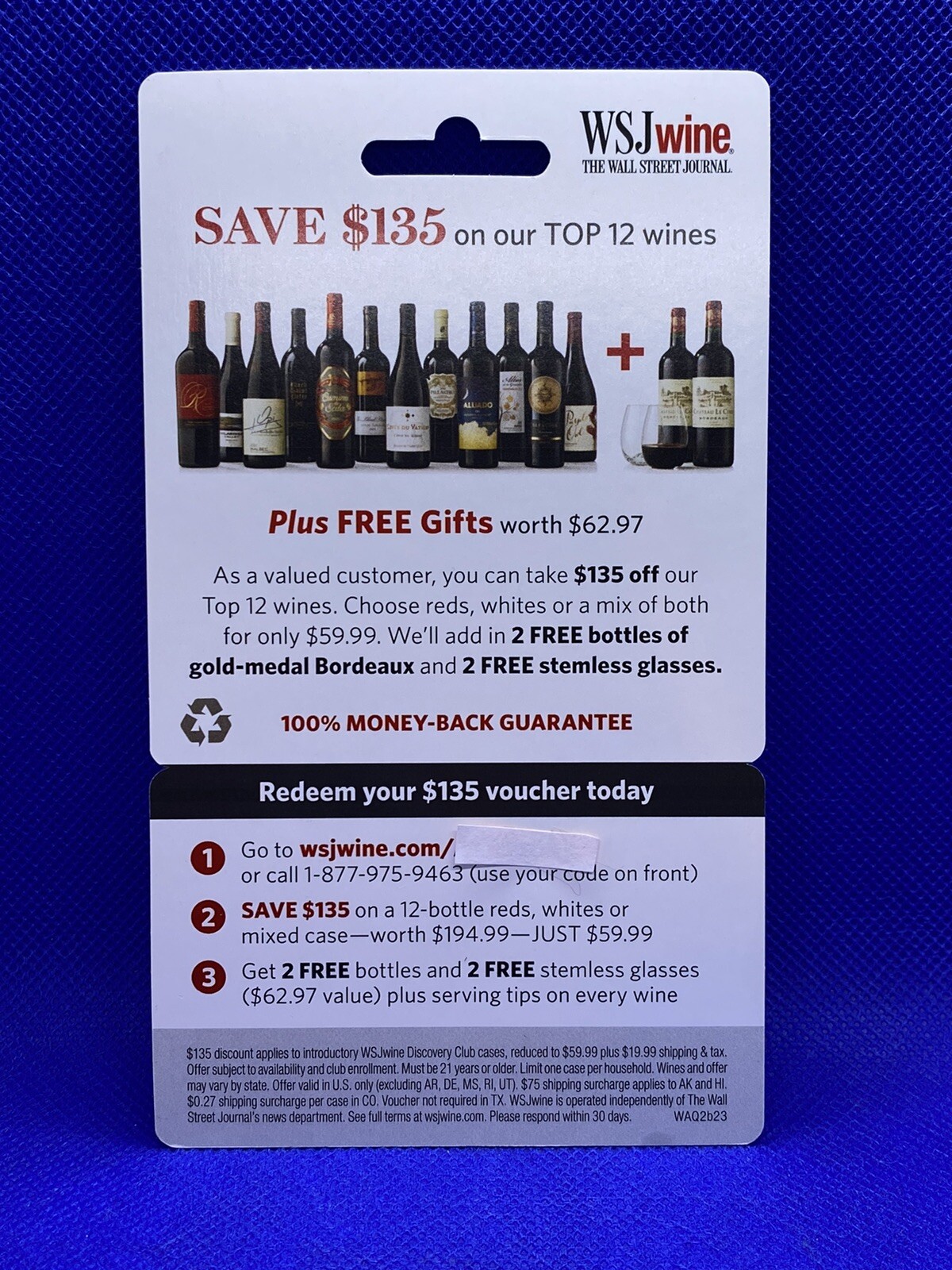 🔥$135 Wall Street Journal WINE Voucher Gift Card +FREE GIFTS WSJ TOP 12 WINES🔥