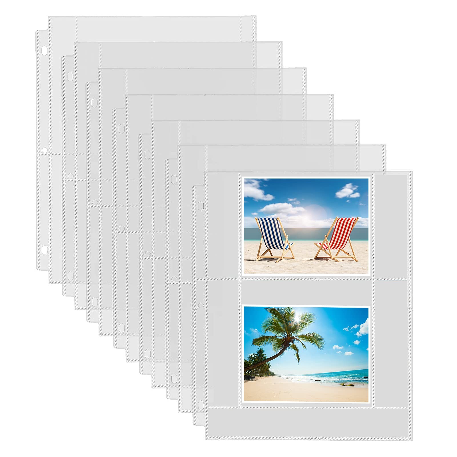 Fabmaker 30 Pack Photo Sleeves for 3 Ring Binder - 4x6 inch 2 pocket, Clear