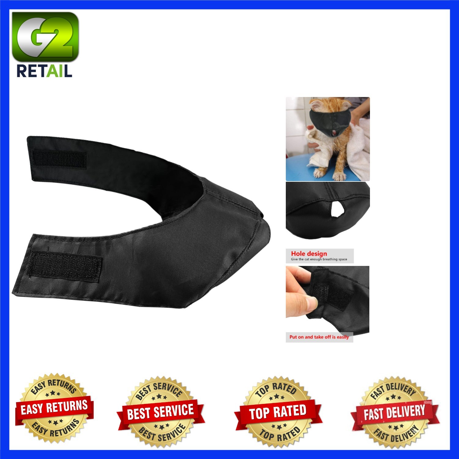 Groomer's Essential Nylon Muzzle for Cats (Medium) - Prevent Scratches Safely