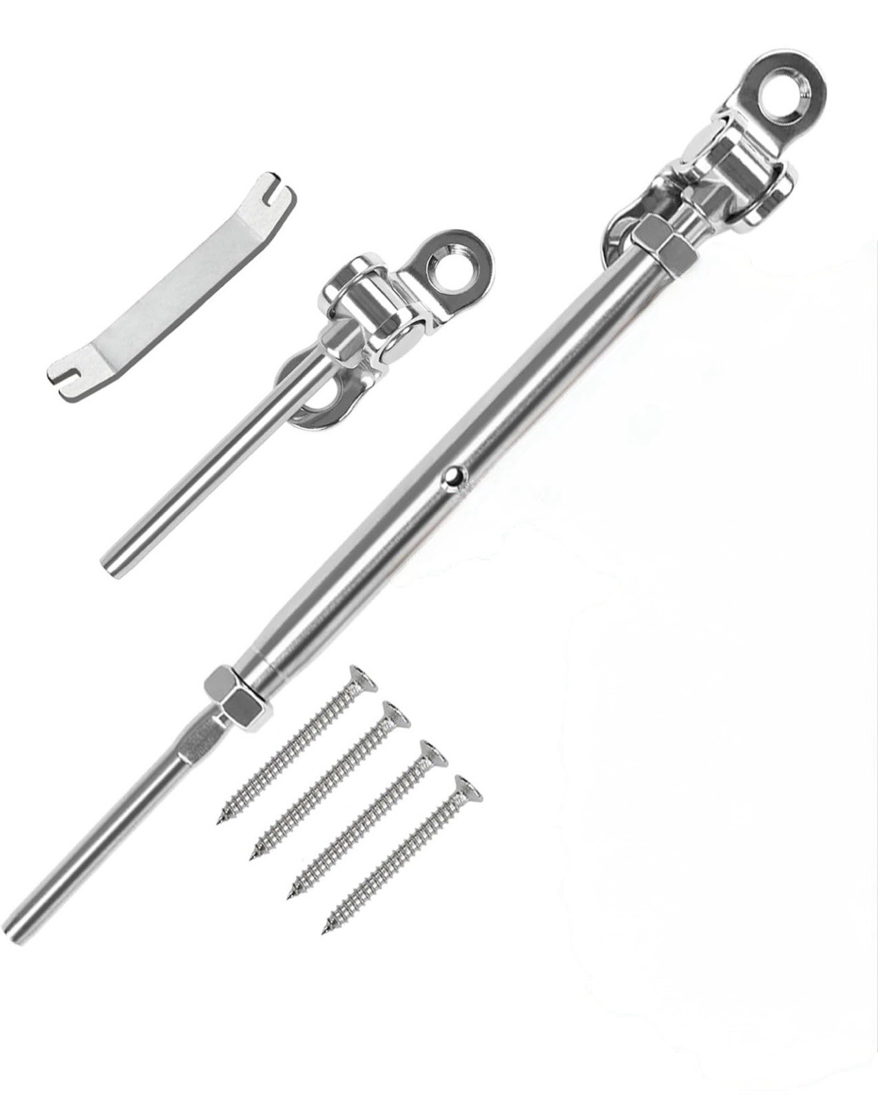 Muzata 50 Pairs 1/8" Cable Railing Hardware Kit Swage Toggle Turnbuckle for Wo