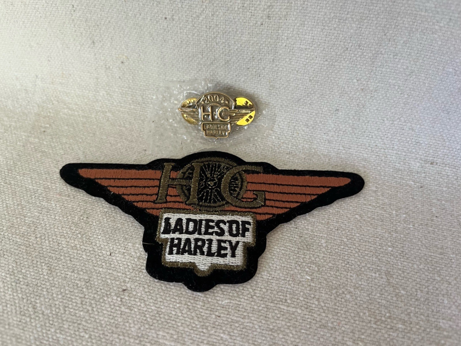 Harley Davidson Ladies Patch & 2004 Ladies Of Harley Davidson Pin Motorcycle