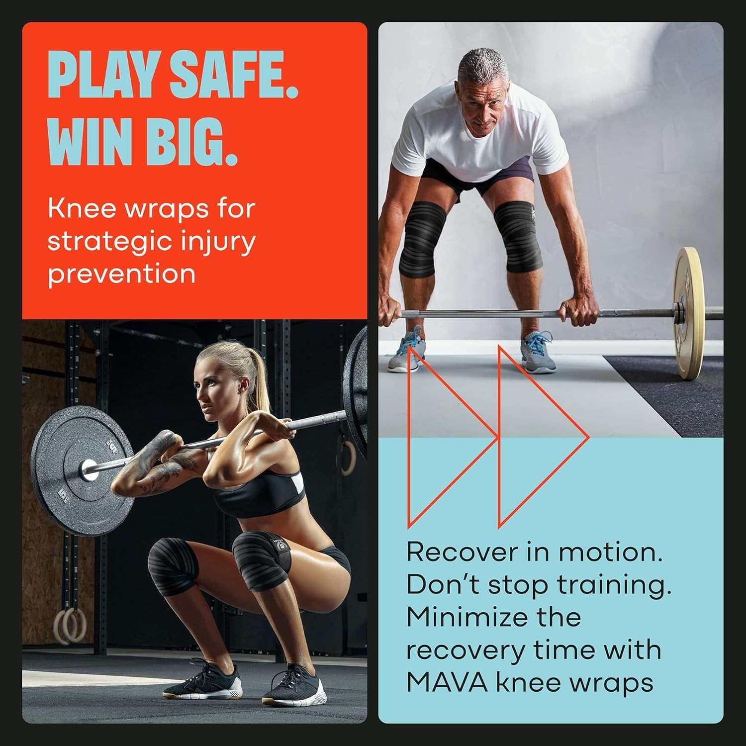 Weightlifting Knee Straps | Compression & Elastic Support