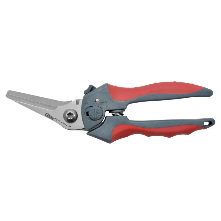 Clauss 8" Titanium Bonded Spring-Assist Bent Snip 19556
