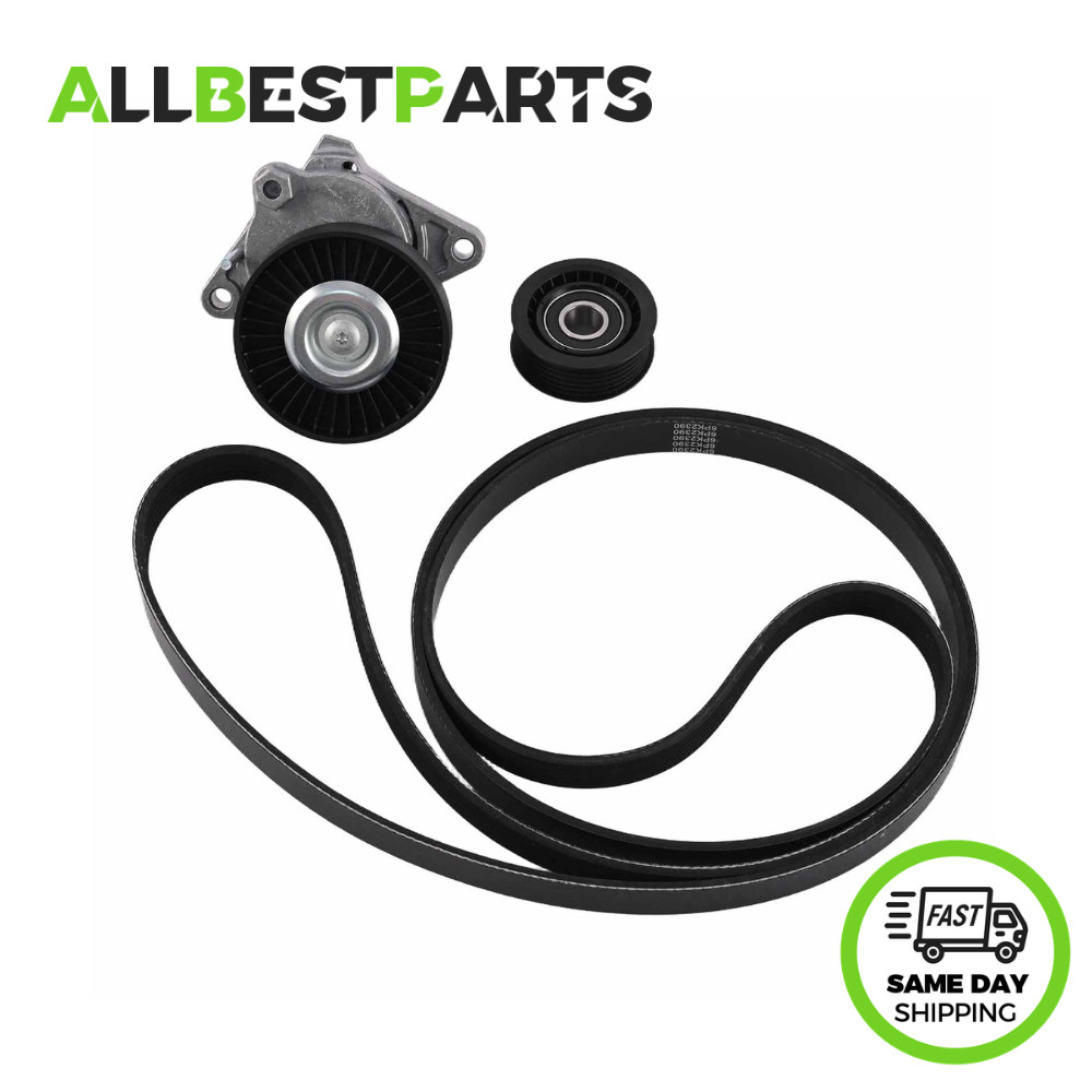 Drive Belt Tensioner Kit & Idler Pulley For Benz S350 E320 C280 AMG 1122000970