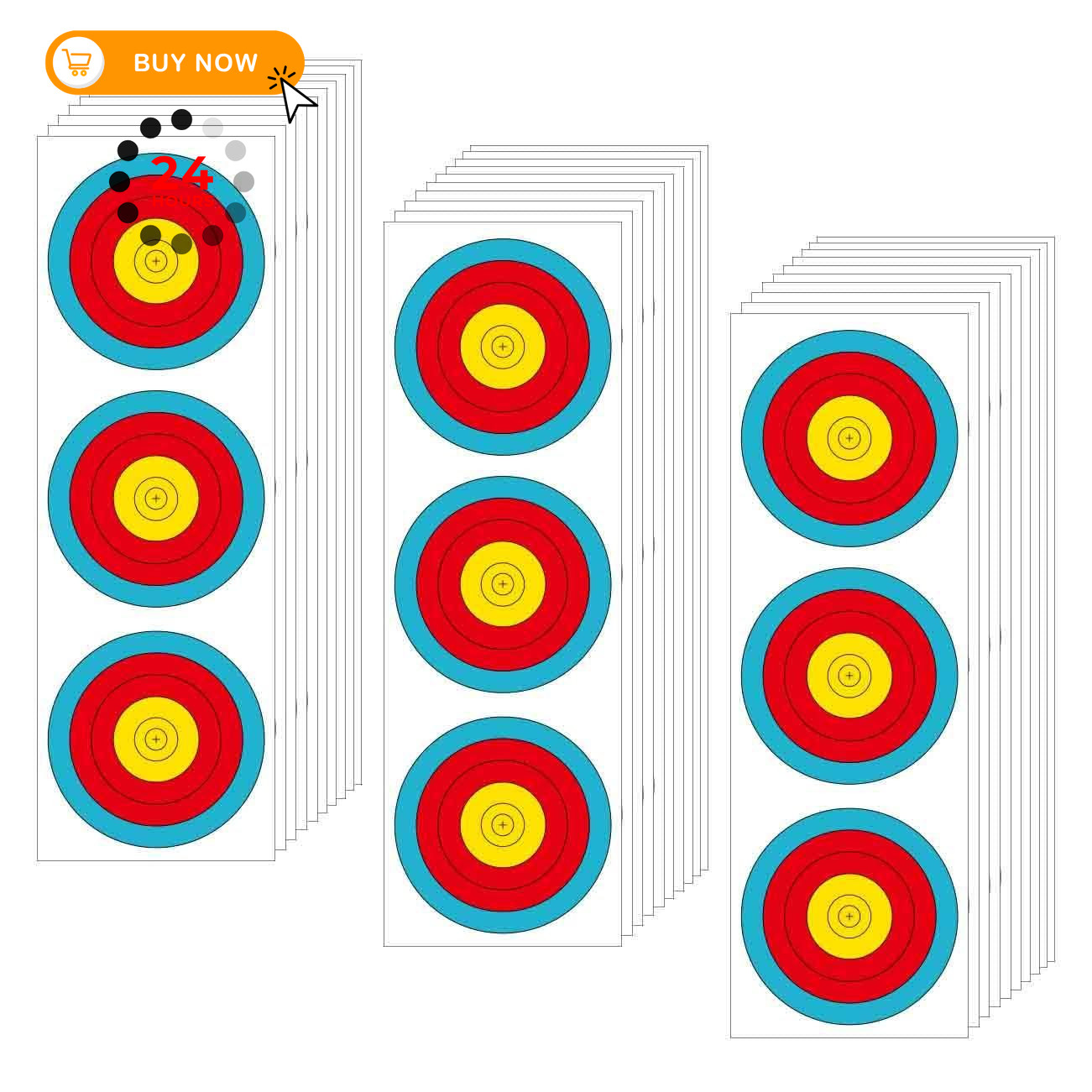THREE ARCHERS Archery Vertical 30pcs 67cm x 22cm or 20cm diameter, as picture