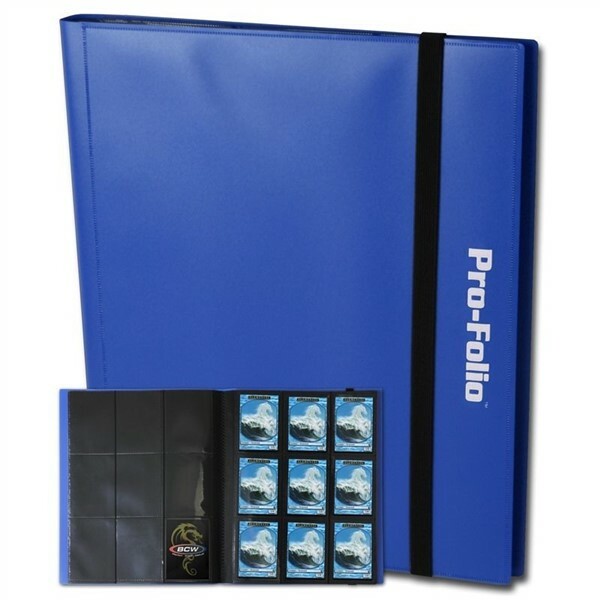 BCW Blue Pro-Folio 9 Pocket Collectible Gaming Card Album Holds 360 Cards