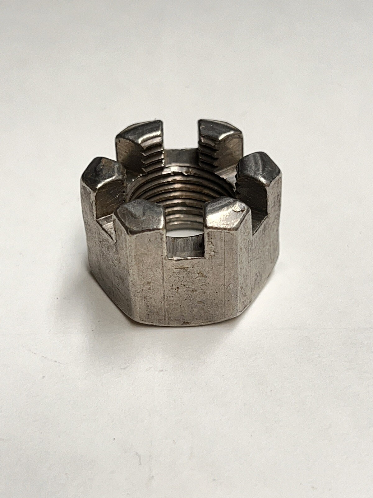 (1) 1” Slotted Castle Nut Cotter Pin Locknut 1-14 FINE Thread, UNF Plain Steel