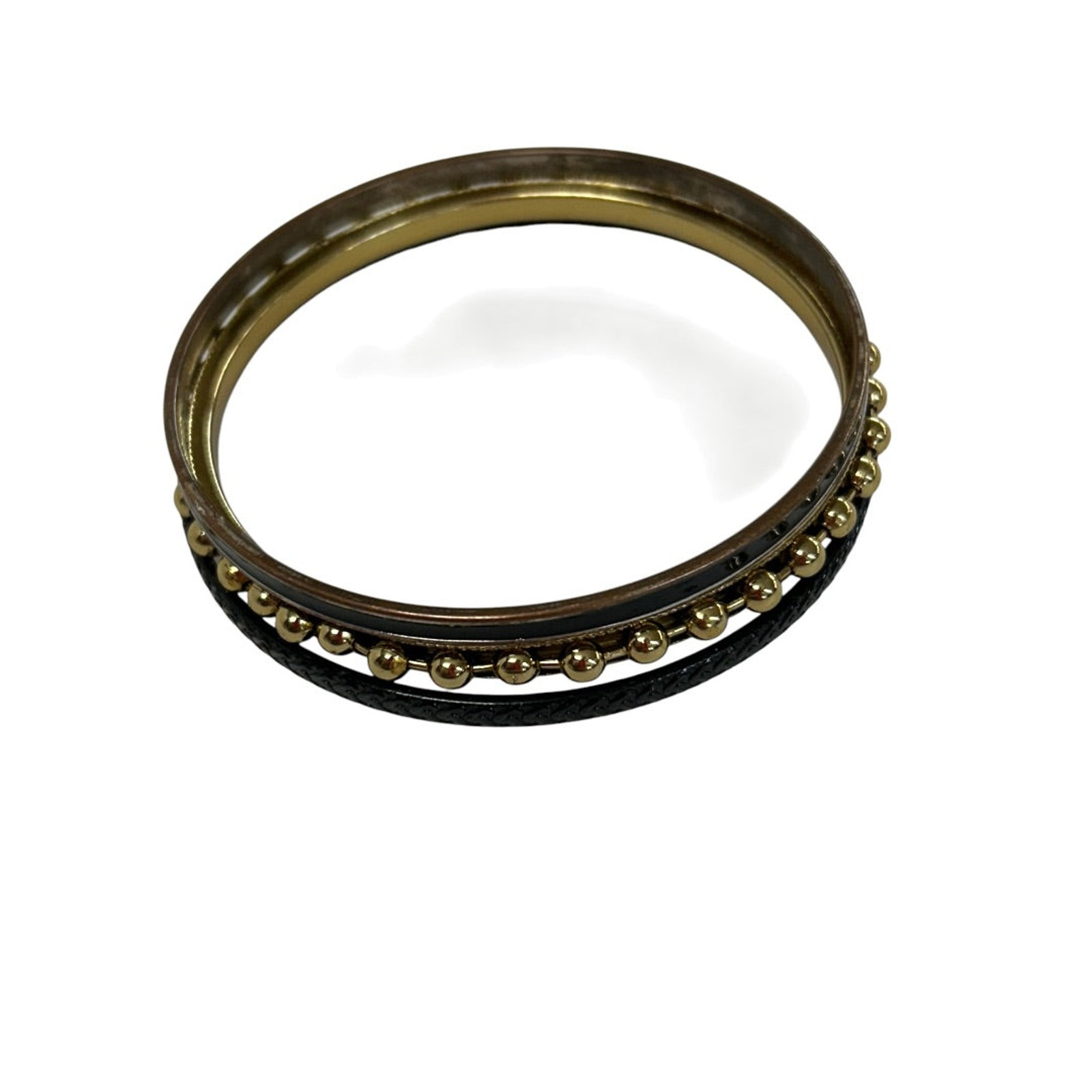 Set of 3 Mixed Metals Bangle Bracelets 2.5 Inch Inside Diameter