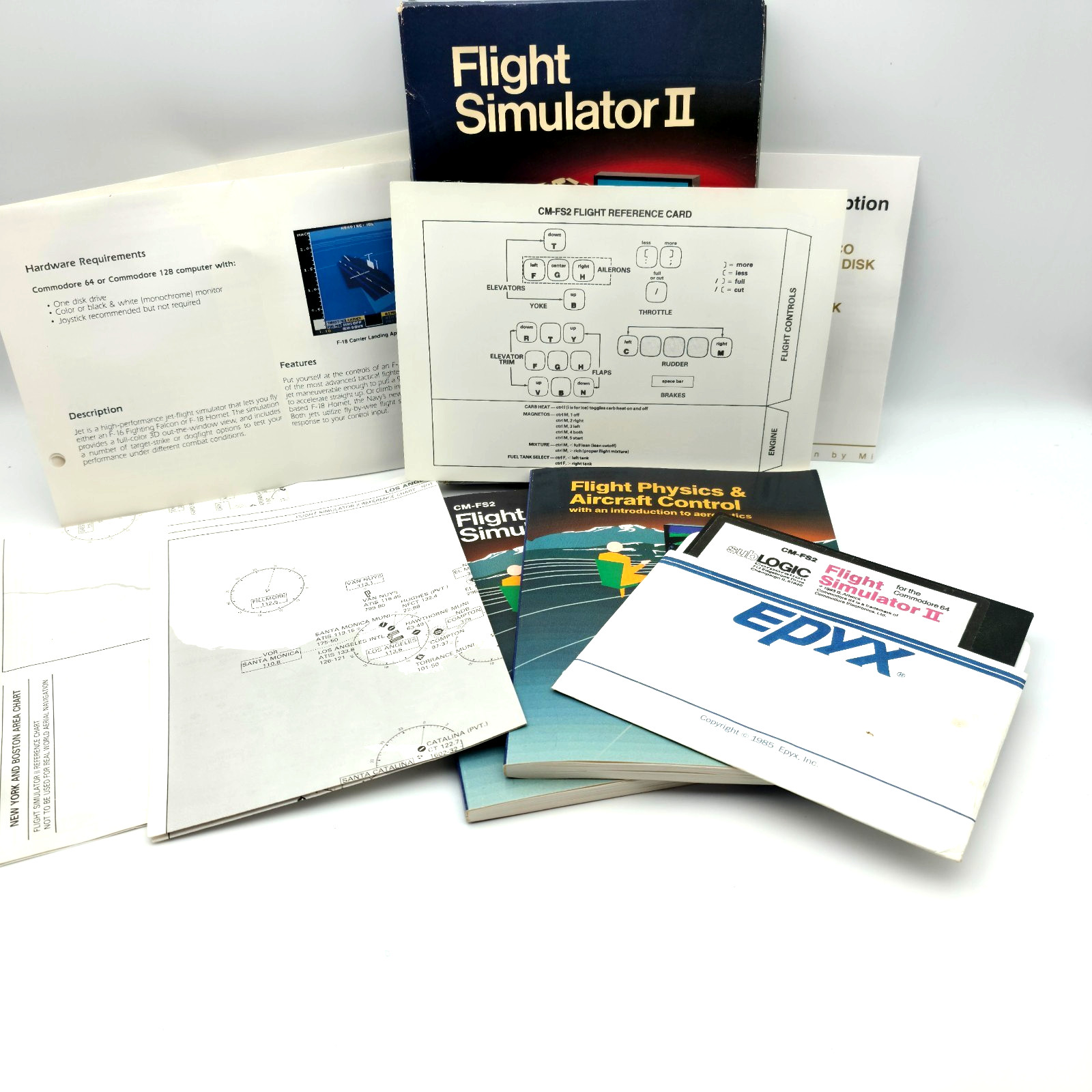 ✈️ CIB! Flight Simulator II Commodore 64 subLOGIC Tested Working - C64