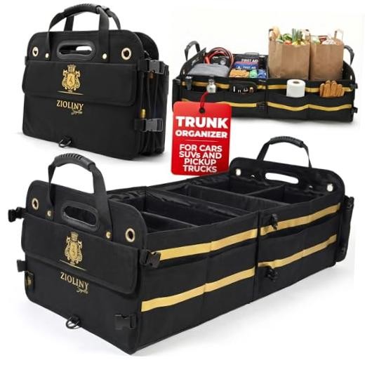Zioliny Car Trunk Organizer for SUV Large Trunk Storage with Removable