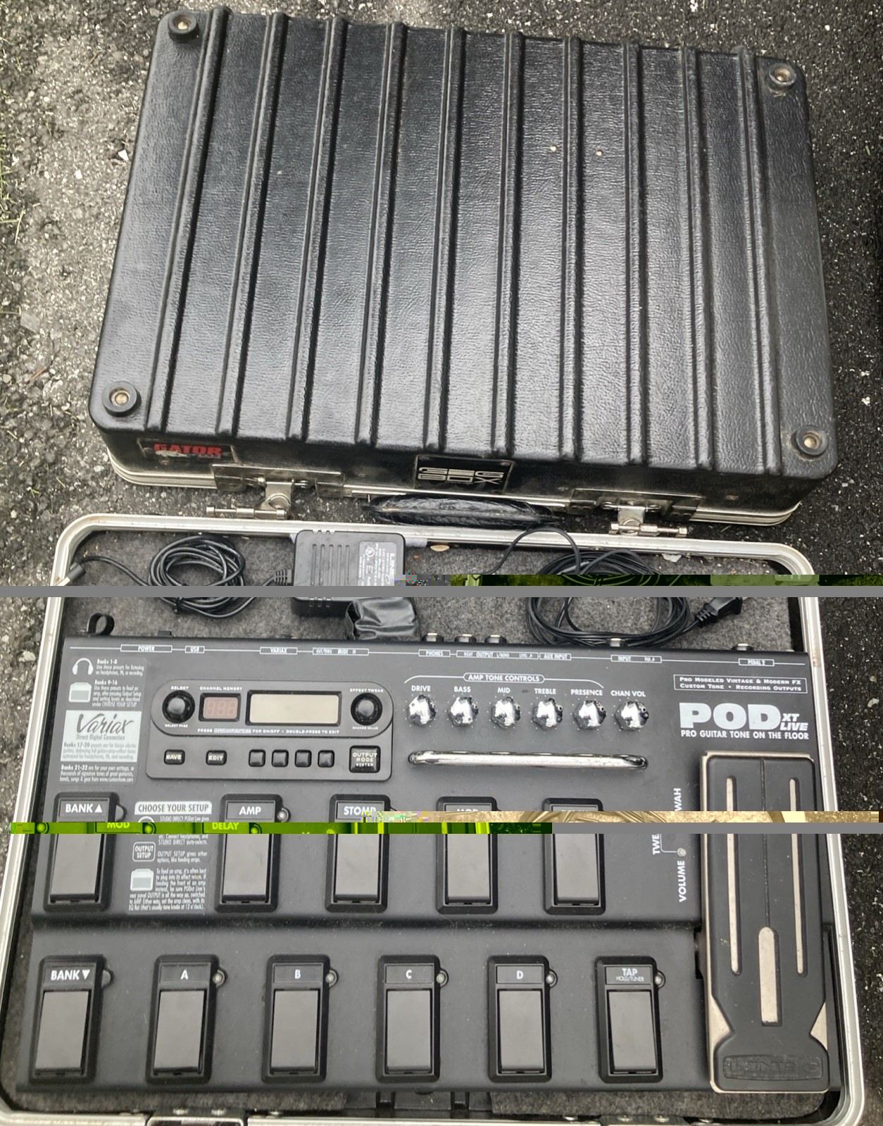 Line 6 Pod XT Live Multi-Effects Guitar Effect Pedal w/power Supply +Gator Case