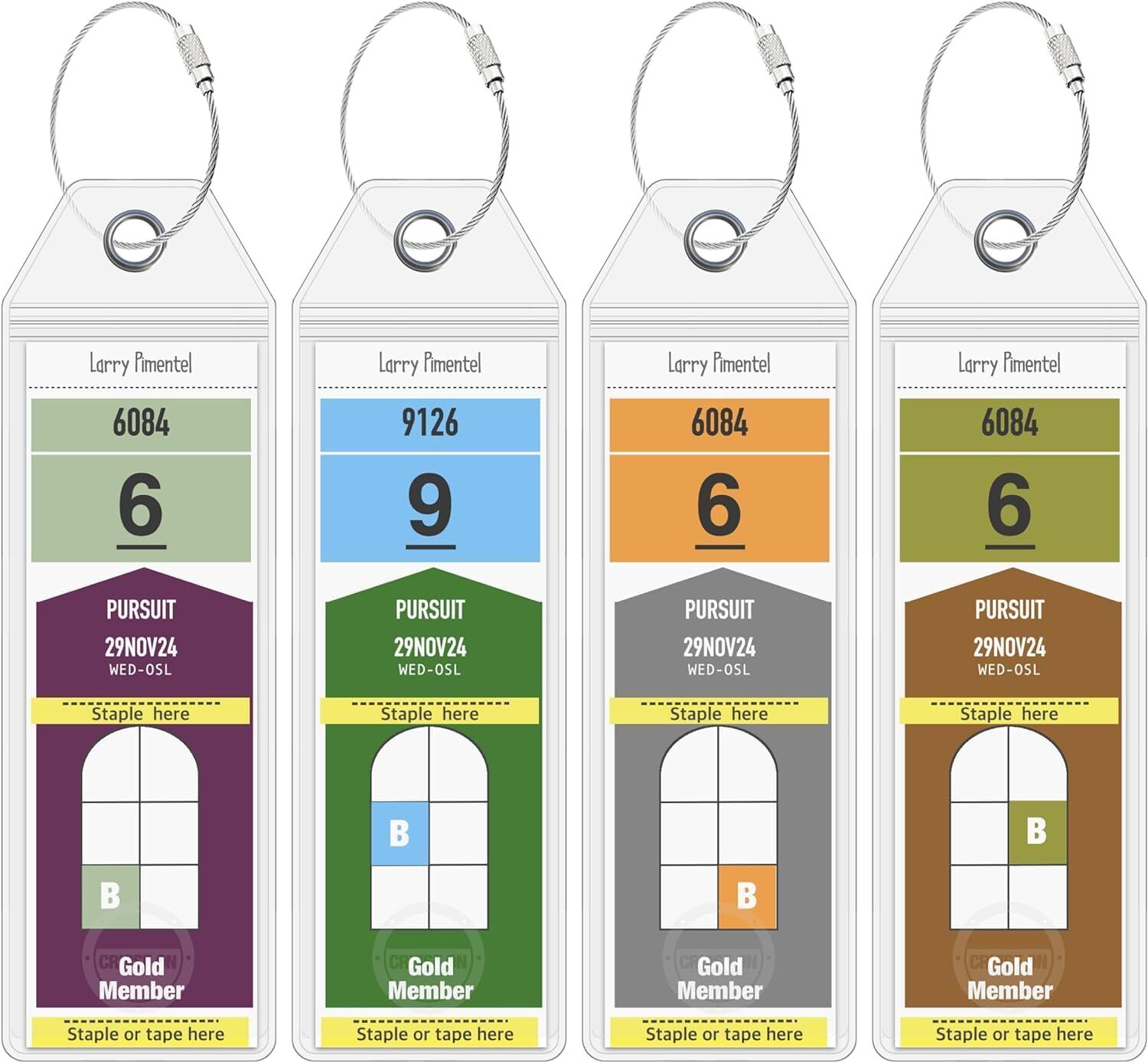 Viking Luggage Tag Holders by Cruise On [4 Pack] Fits All Ships &...