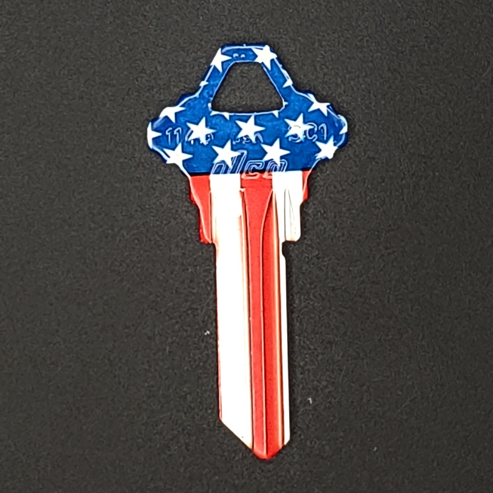 American Flag Stars and Stripes Red White and Blue Uncut SC House Key