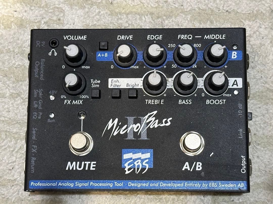 EBS MicroBass2 Multi-Channel Bass Preamp XLR Out, Speaker Simulator Used