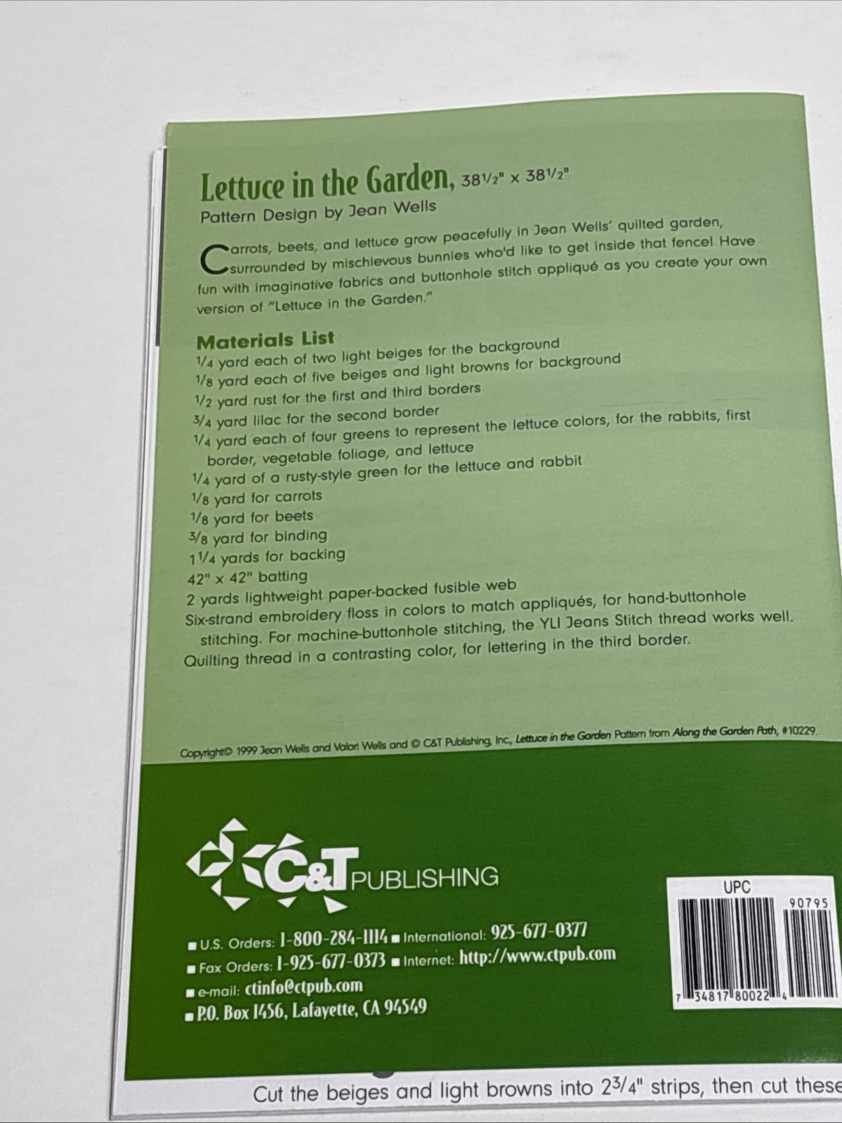 Lettuce In The Garden by Jean Wells Quilt Pattern