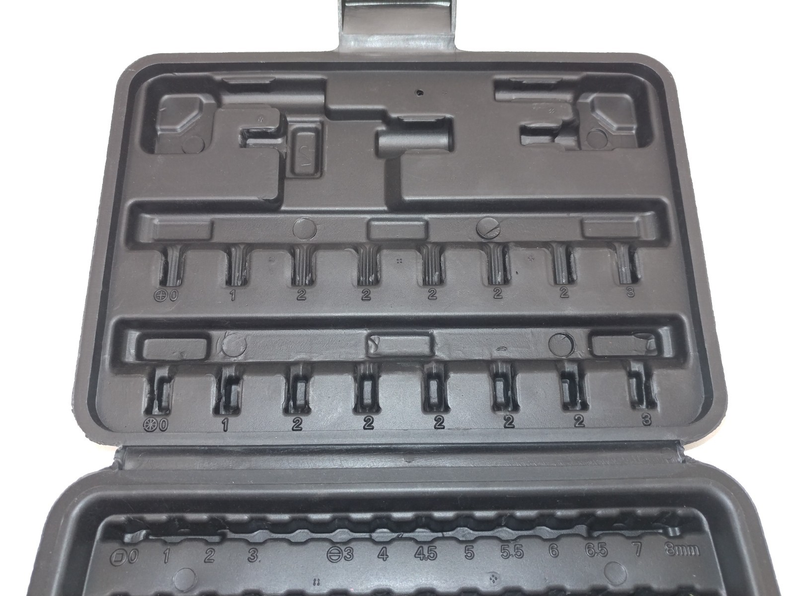 Black Box For 100 1/4" Bit Organizer Plastic Case Box Empty Screwdriver Bits