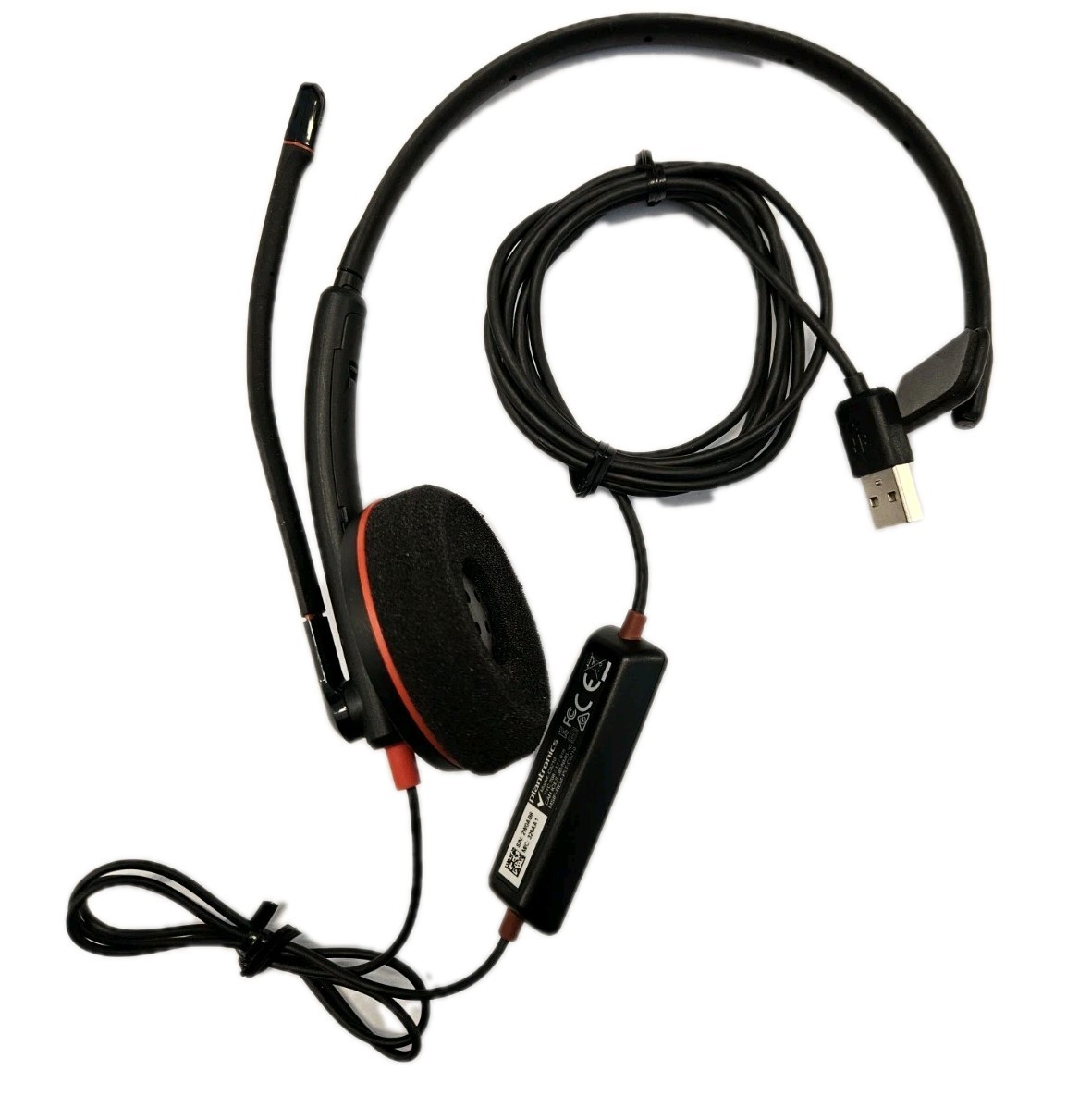 Plantronics Blackwire 3210 USB-A Over The Ear Headset Single