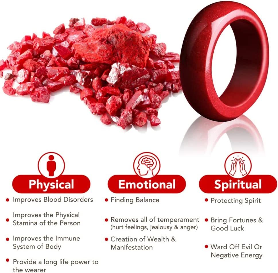 Cinnabar Feng Shui Wealth Prosper Ring,Protection Bring Luck Prosperity Attract