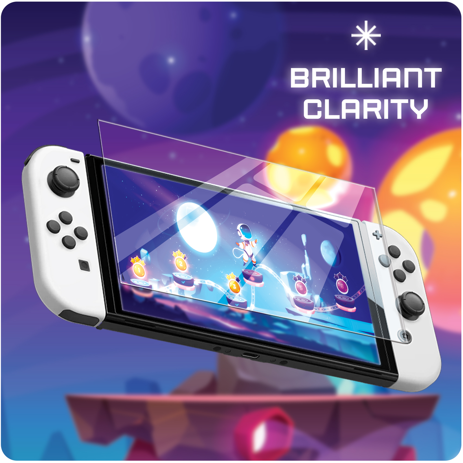 Screen Protector for Nintendo Switch OLED Blue Light Blocking Tempered Glass