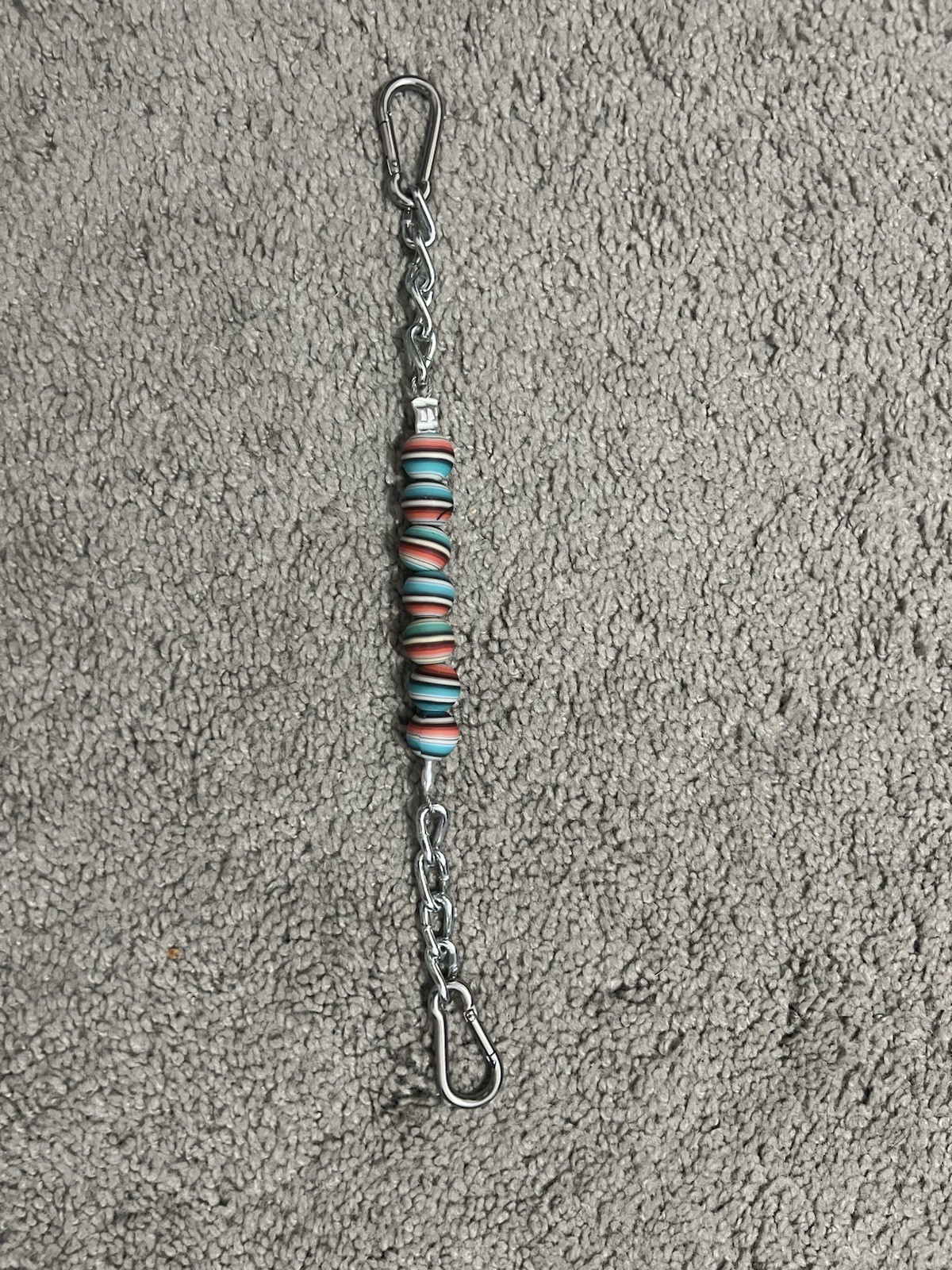 New Serape Horse Curb Strap Silicone Beaded and Chain for Horses