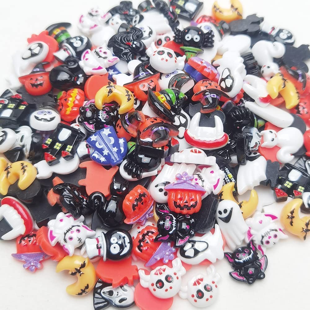 LibiIine 100pcs Mix Lots Flatback Resin Buttons Flat Back Scrapbooking Resin ...
