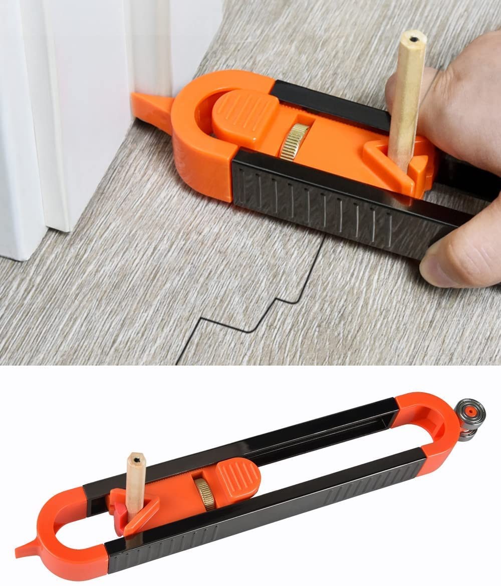 Precise Contour Scribe Tool with Lock for Pencil - Woodworking Edge Corner Measu